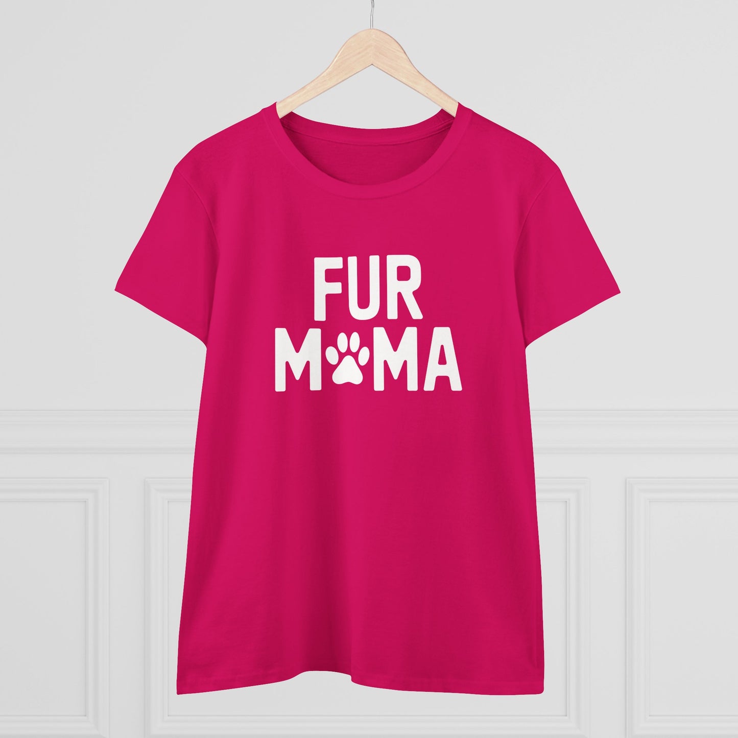 women's midweight cotton tee - fur muma | funny dog lover gift | cute pet quote design