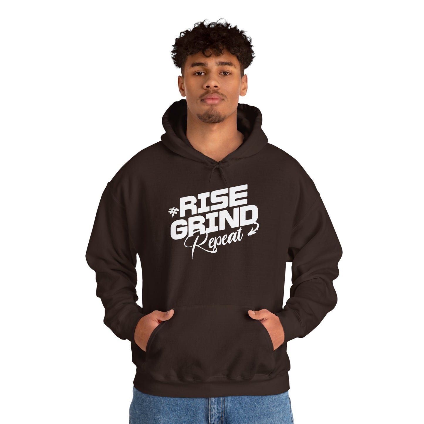 unisex heavy blend™ hooded sweatshirt - rise, grind, repeat - hustle daily motivation