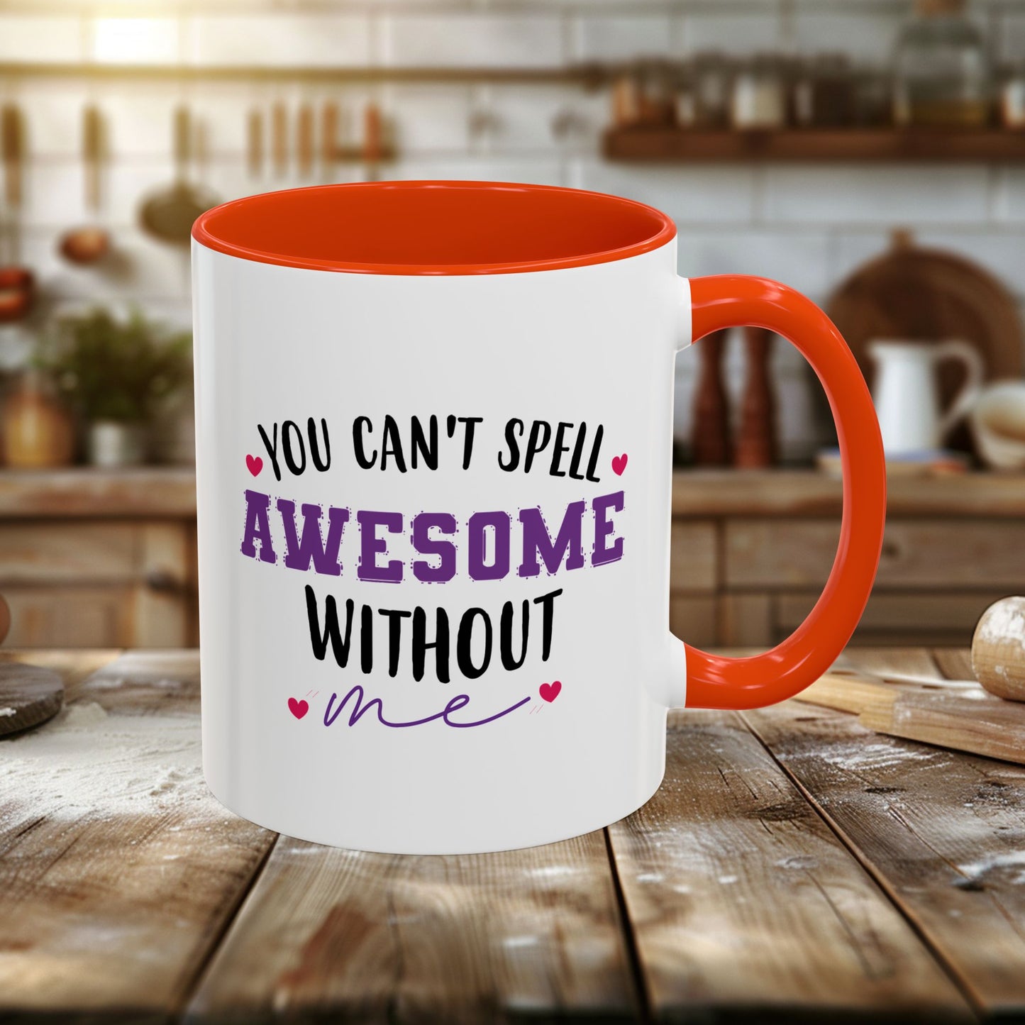 colorful mugs (11oz, 15oz) - you can’t spell awesome without me - funny confidence quote