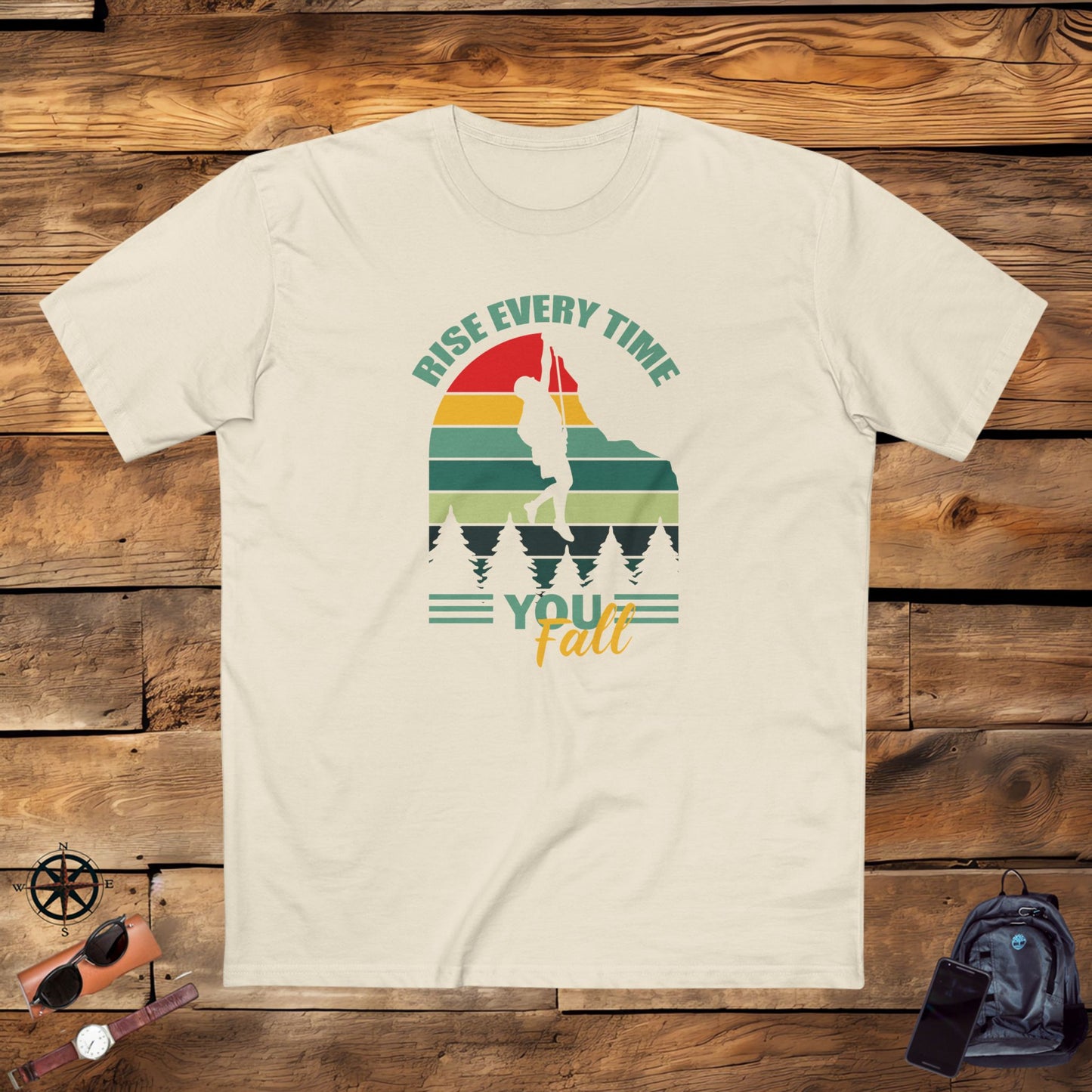 adult staple tee - rise every time you fall - resilience quote