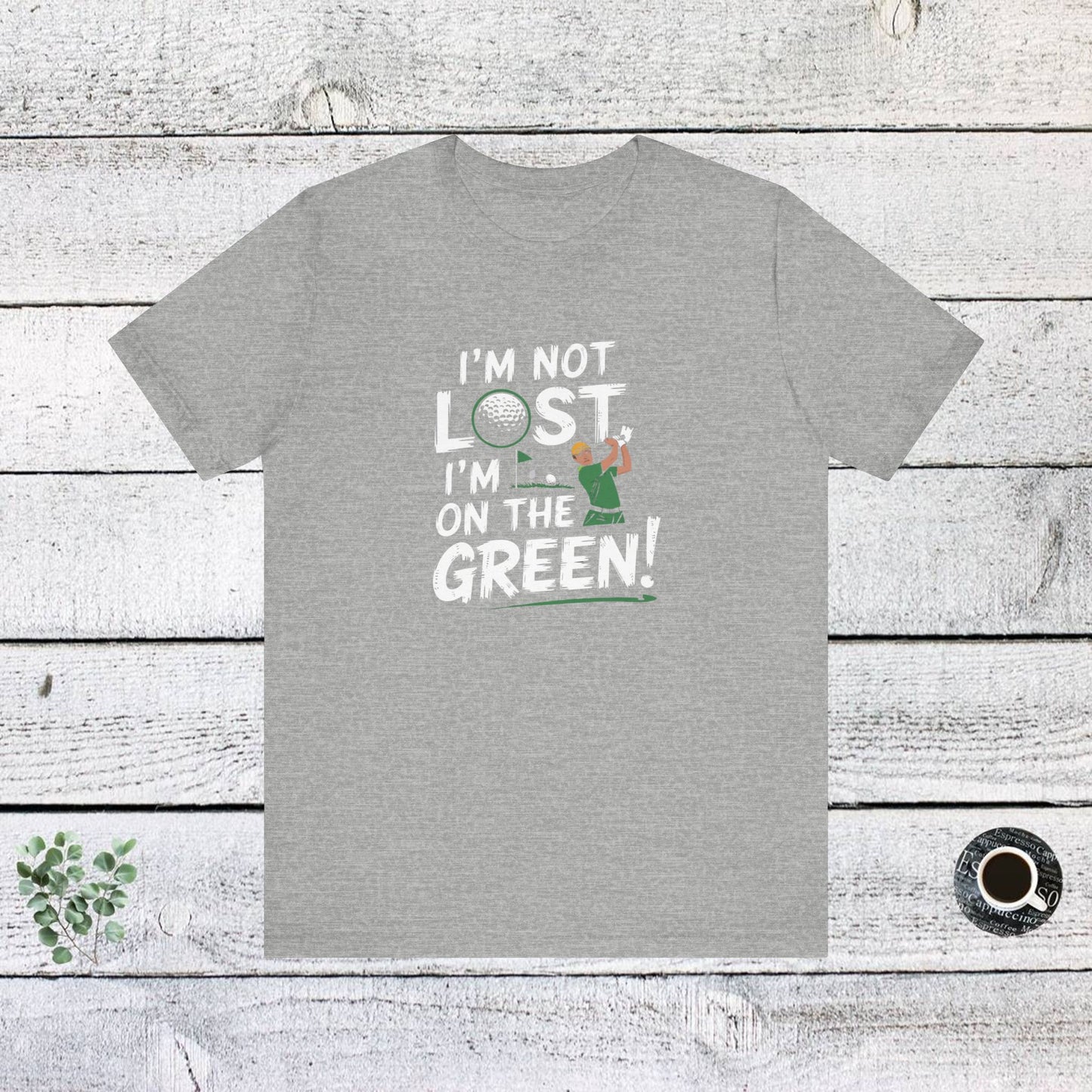 men & women golf t-shirt: on the green! unisex golf t-shirt