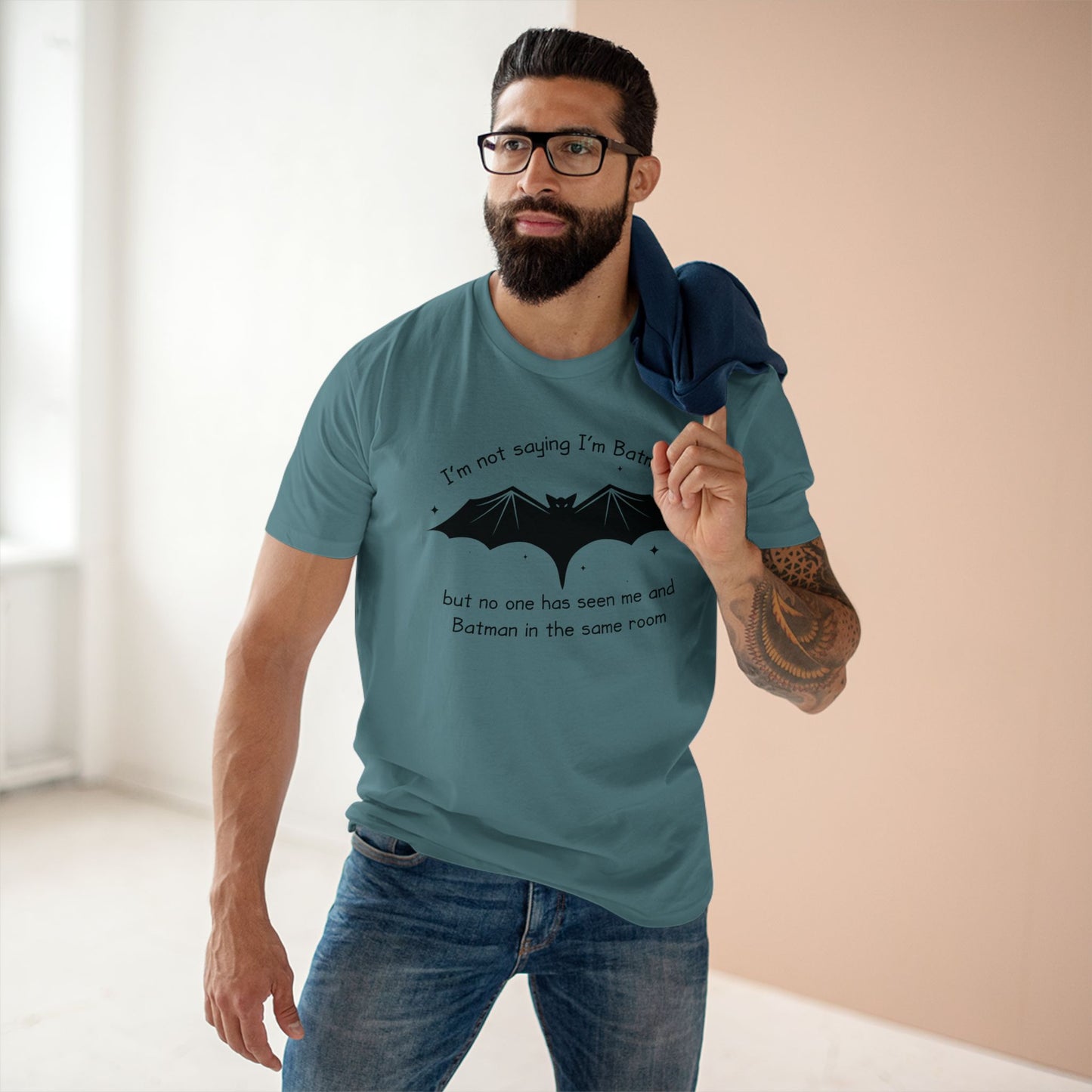 adult staple tee - not saying i’m batman… but… - funny nerdy quote