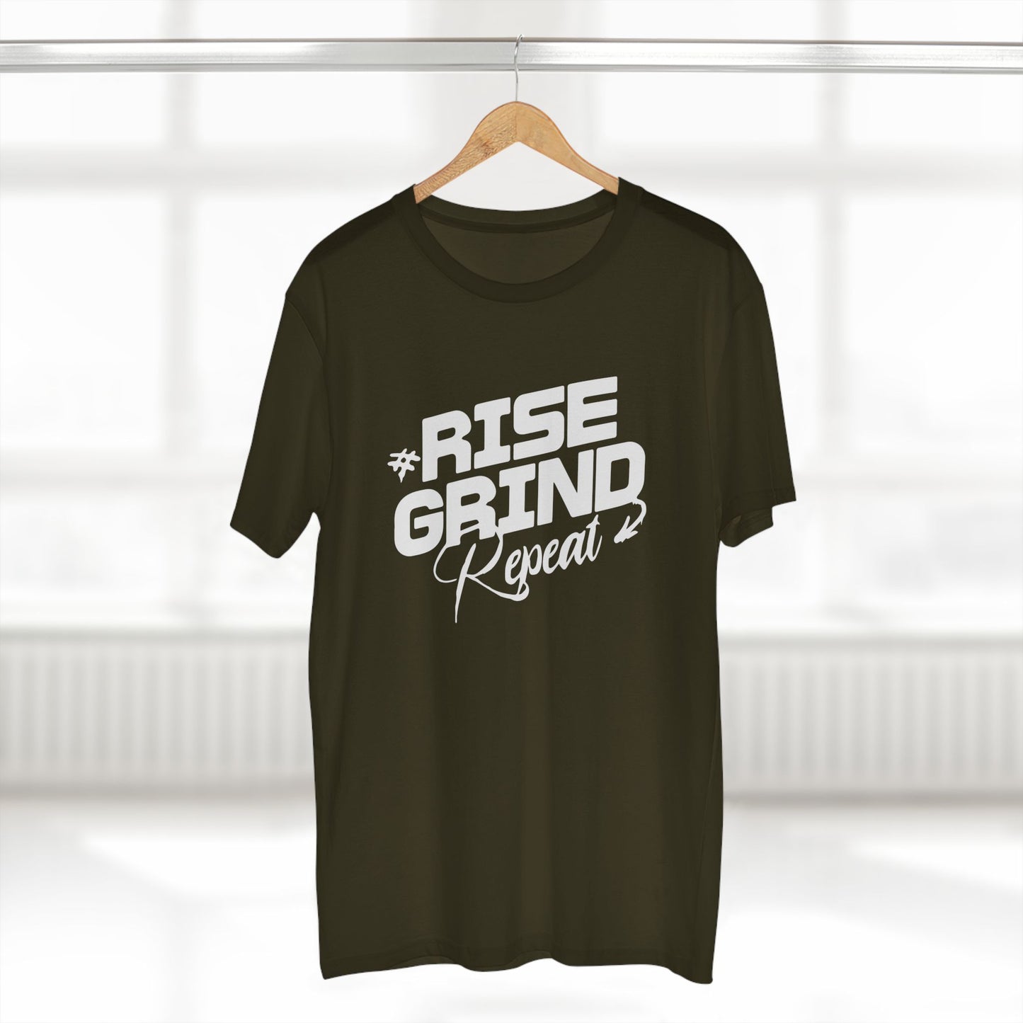 adult staple tee - rise, grind, repeat - hustle daily motivation