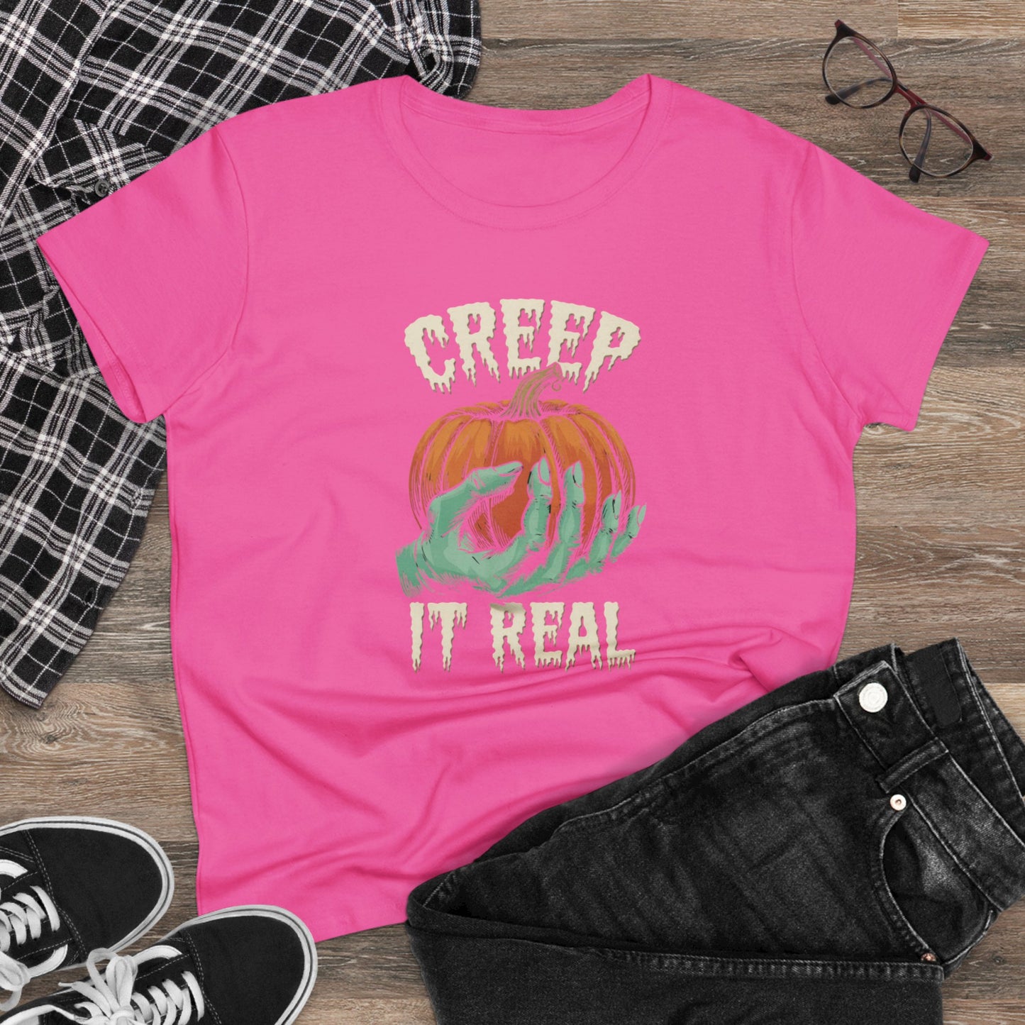 women's t-shirt, women's tee, halloween, funny gift, creep it real!