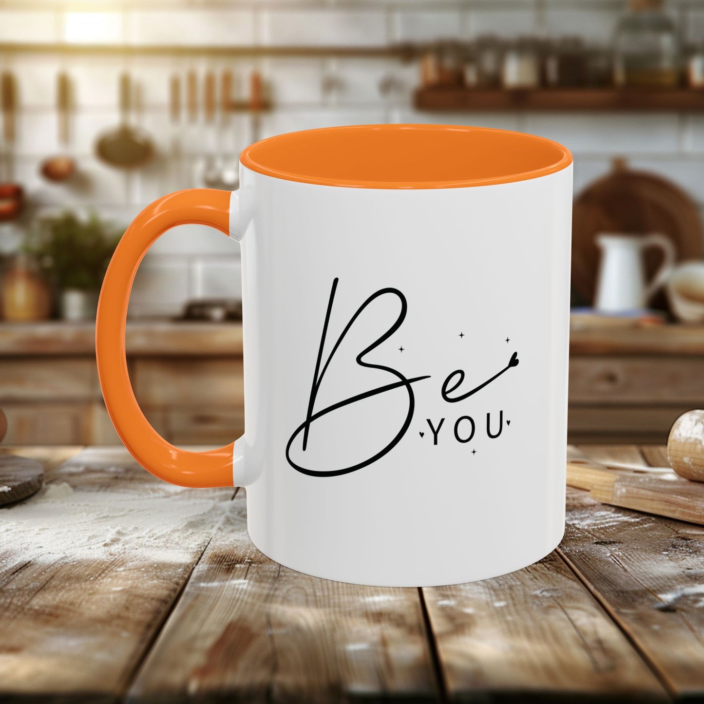 colorful mugs (11oz, 15oz) - be you - simple and powerful self-love quote
