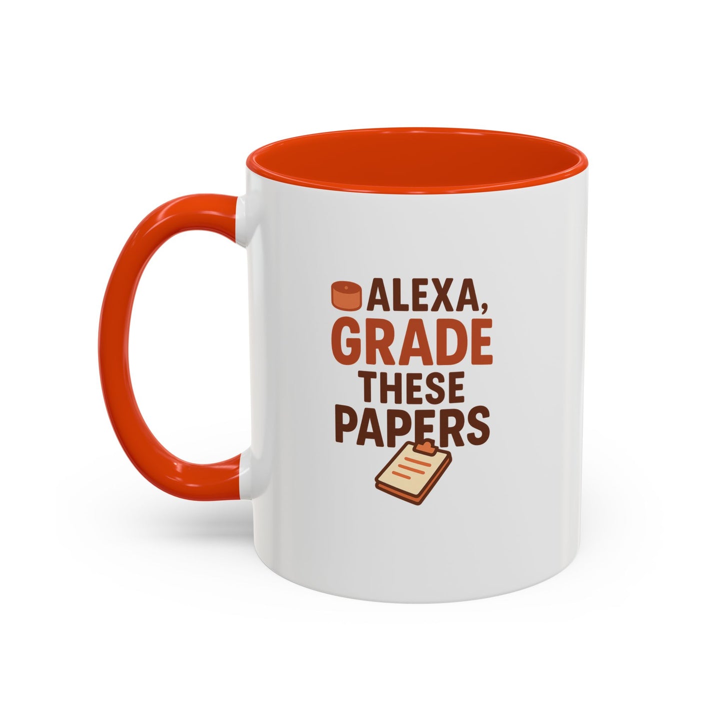funny coffee mug - 'alexa, grade these papers' - colorful ceramic cup for teachers and students. teachers with attitude.