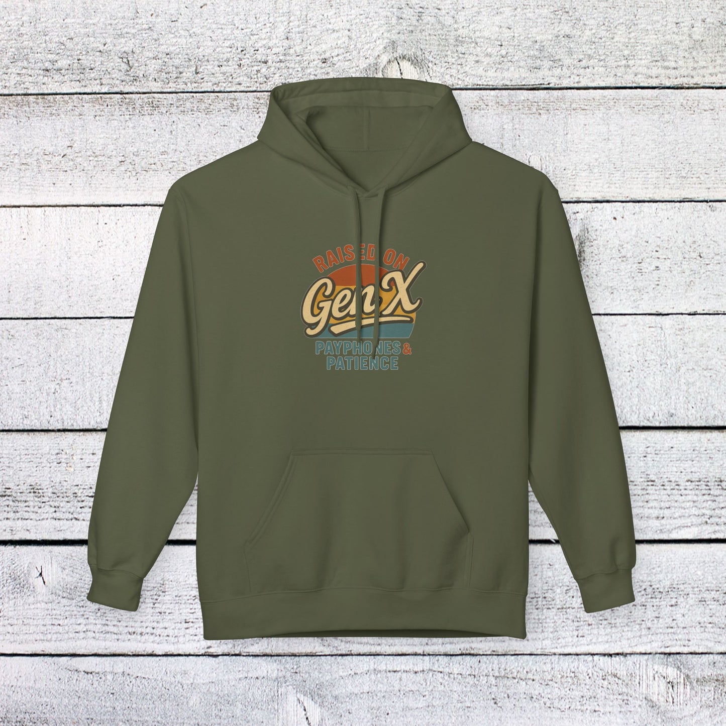 unisex softstyle hoodie - raised on gen x design