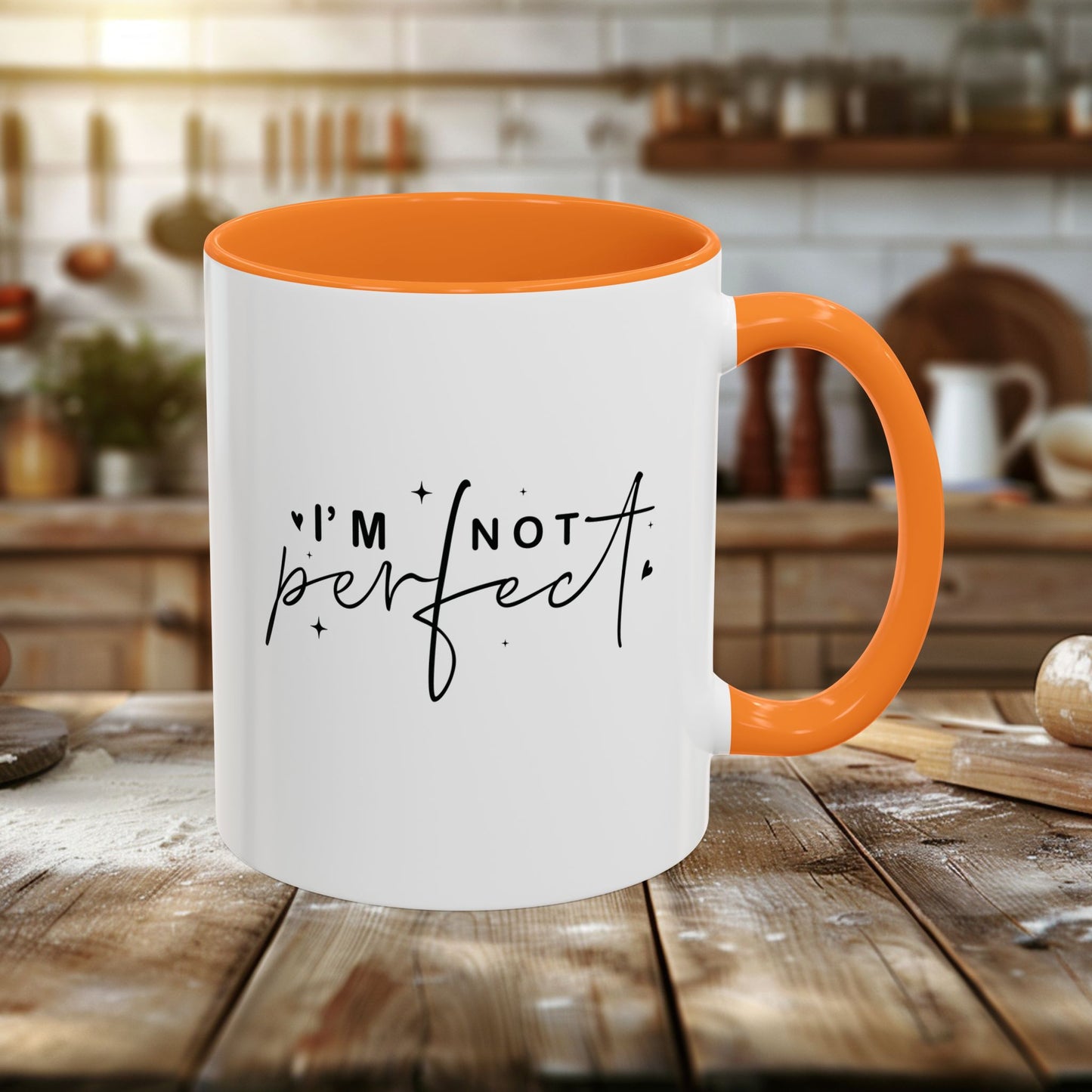 colorful mugs (11oz, 15oz) - i’m not perfect - self-acceptance quote