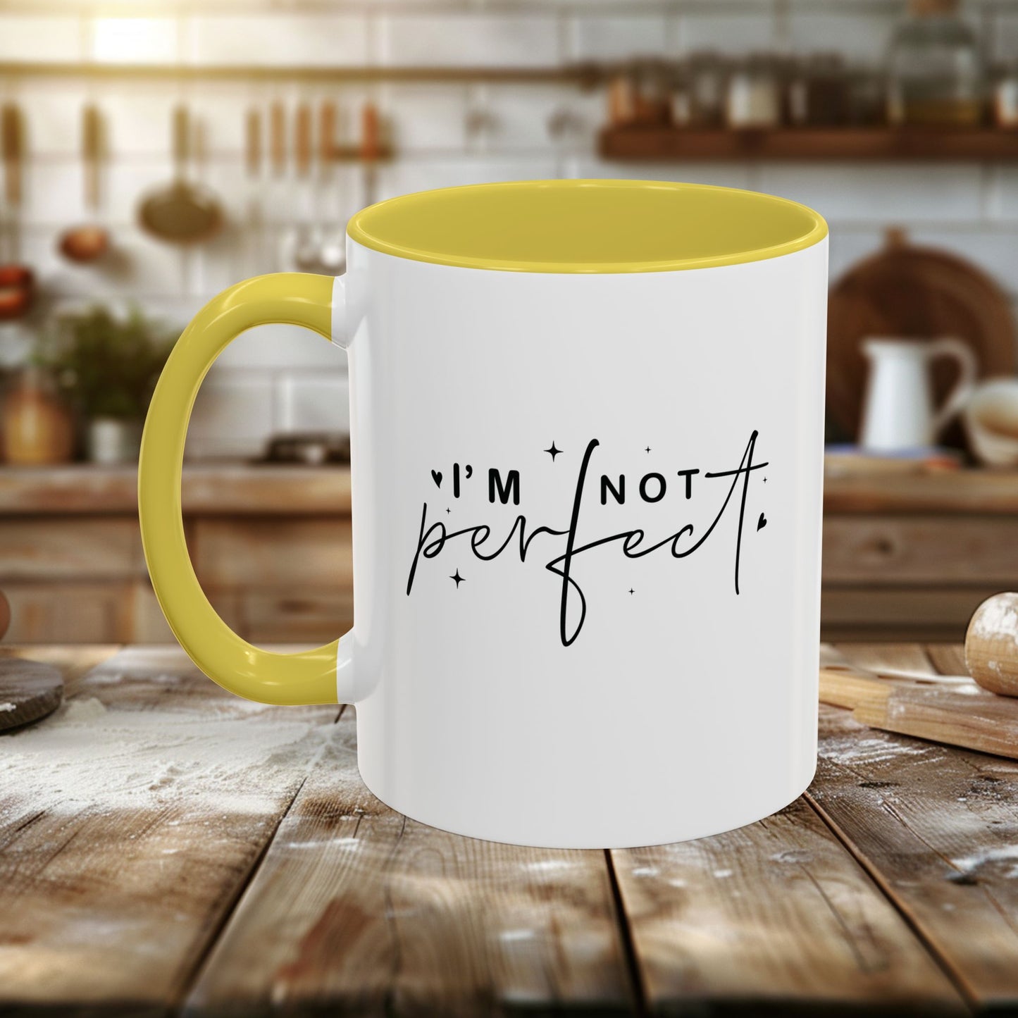 colorful mugs (11oz, 15oz) - i’m not perfect - self-acceptance quote