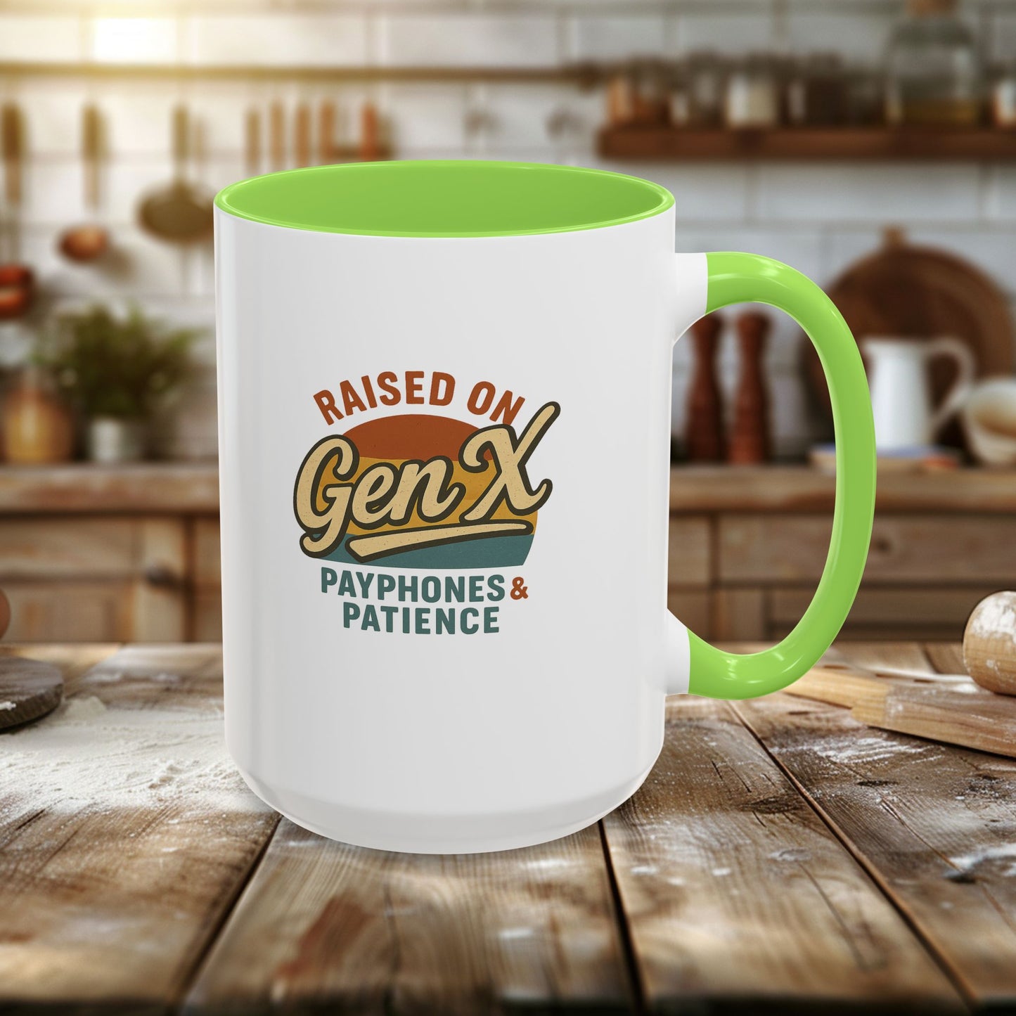 colorful 'raised on gen x' mug - perfect gift for nostalgic coffee lovers