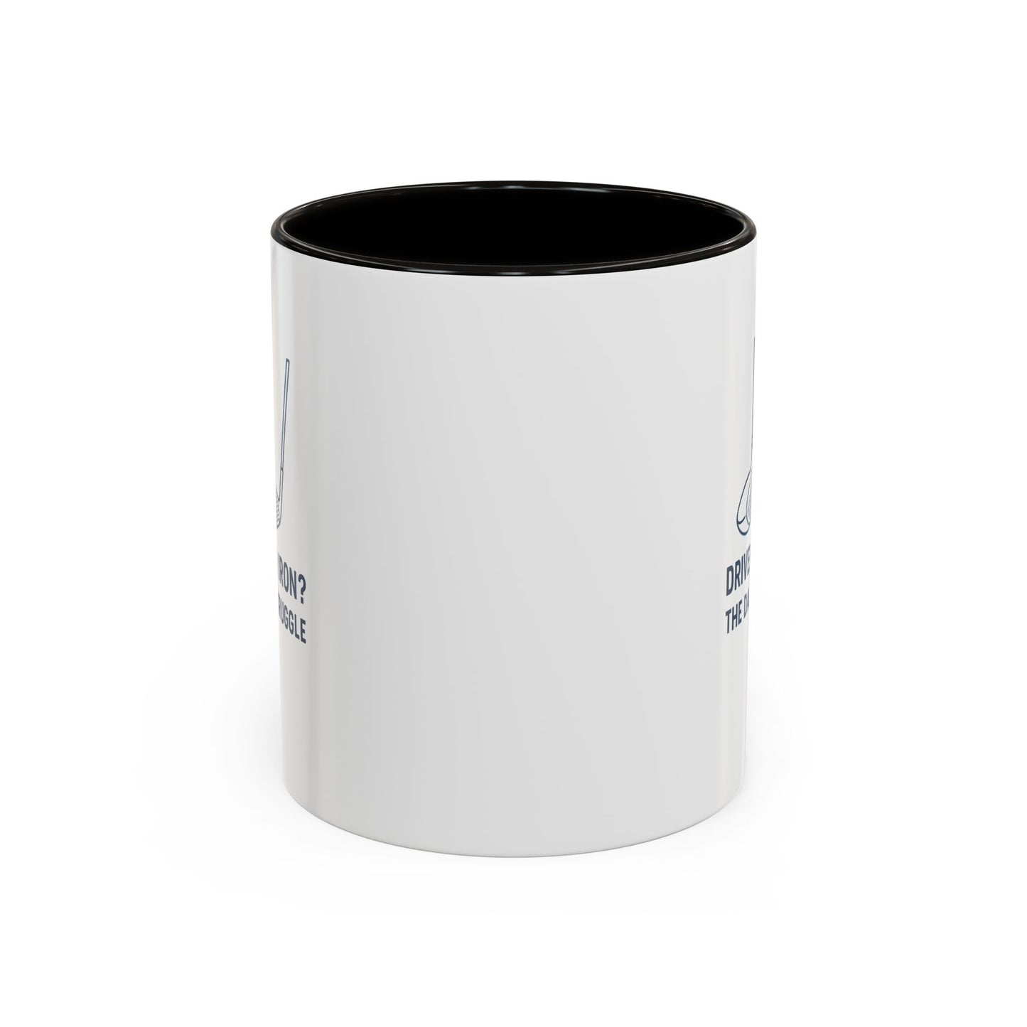 colorful golf mug - driver or iron? the daily struggle