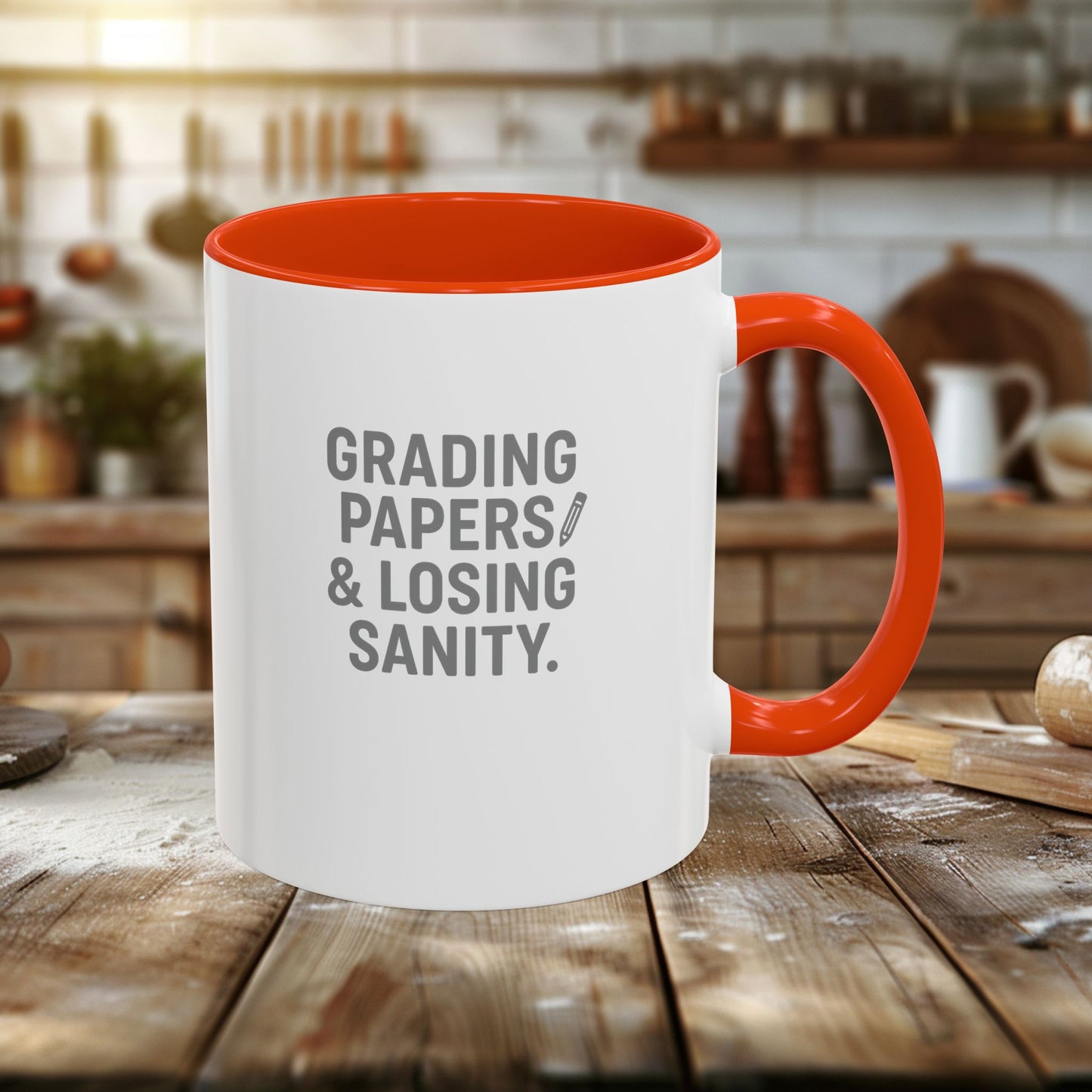 colorful grading papers & losing sanity mug – perfect gift for teachers. teachers with attitude.
