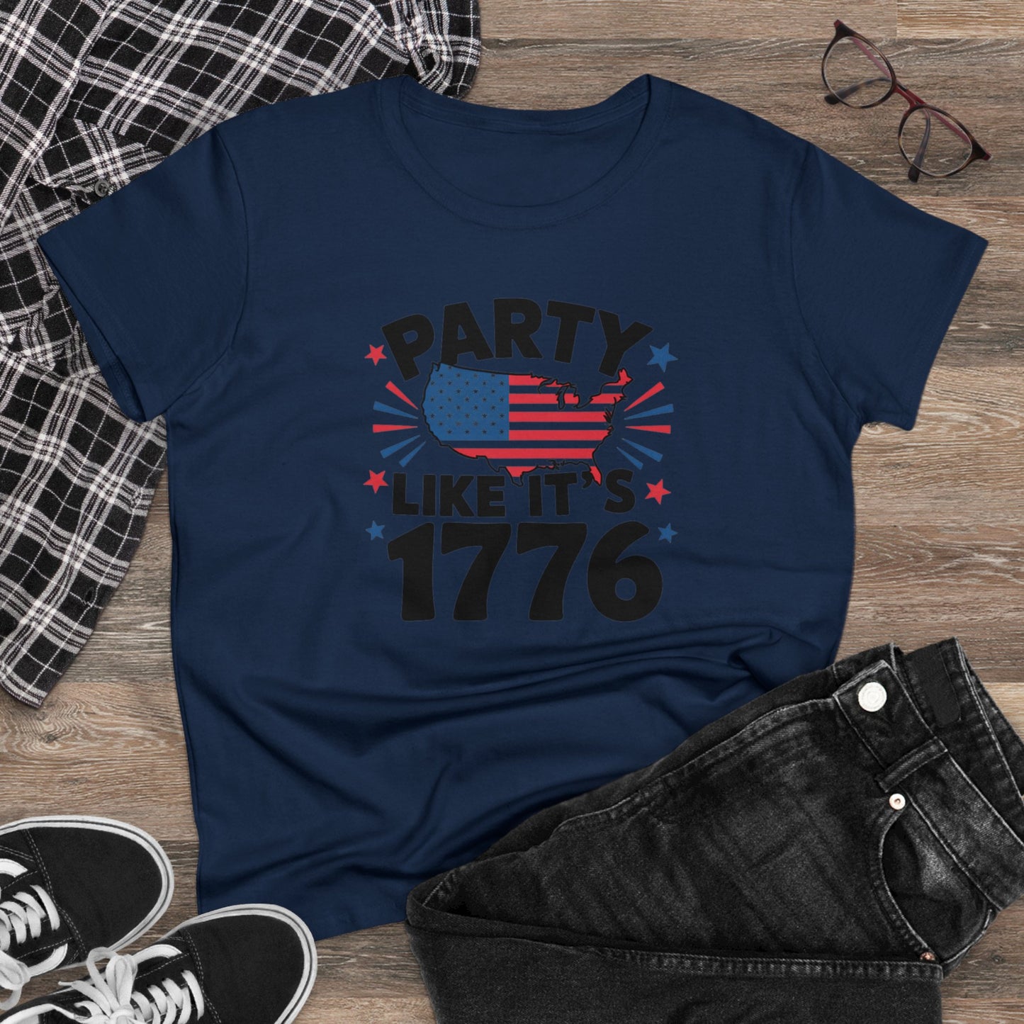 women's t-shirt, women's tee, funny gift, party like its 1776!