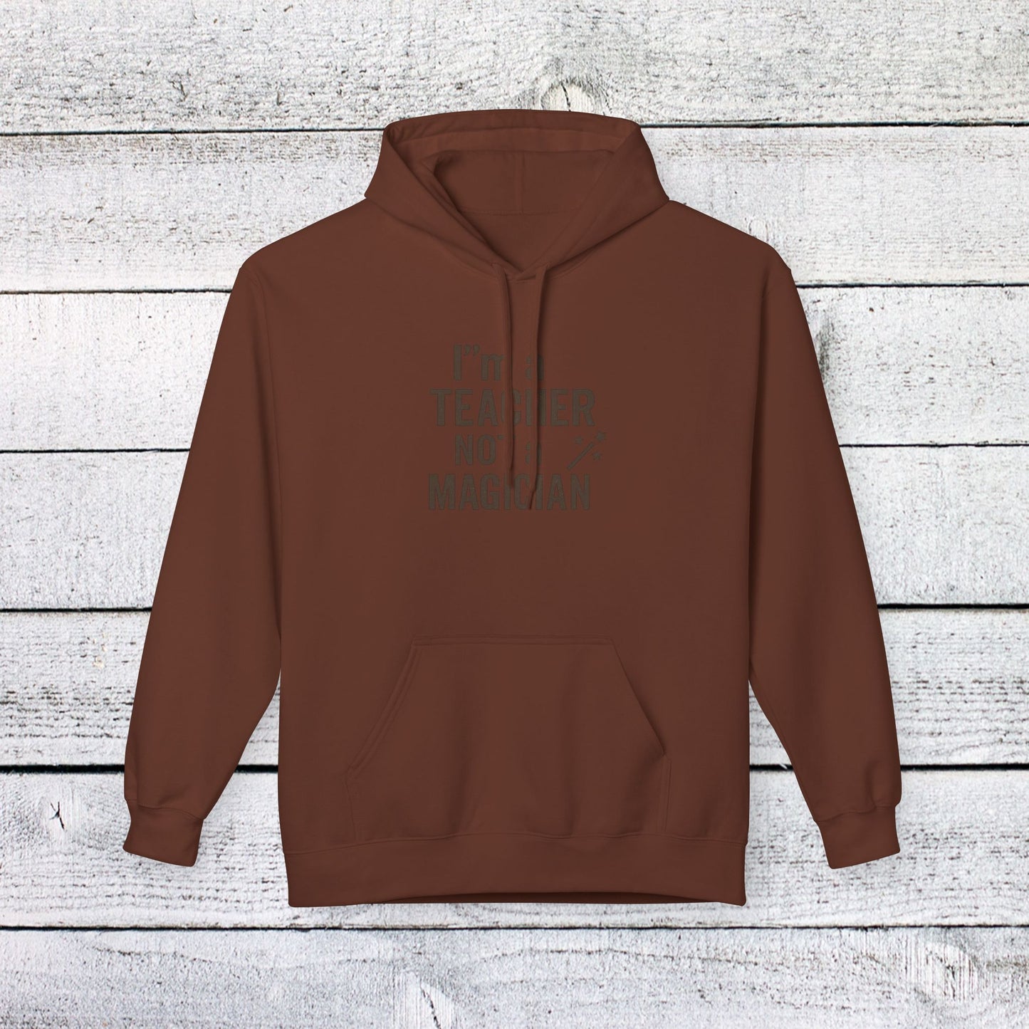 unisex softstyle hoodie - i'm a teacher not a magician design. teachers with attitude.