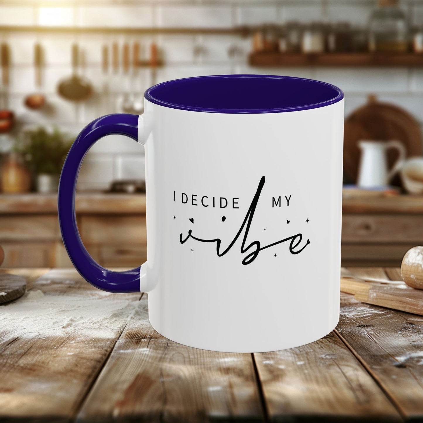 colorful mugs (11oz, 15oz) - i decide my vibe - confidence & control quote