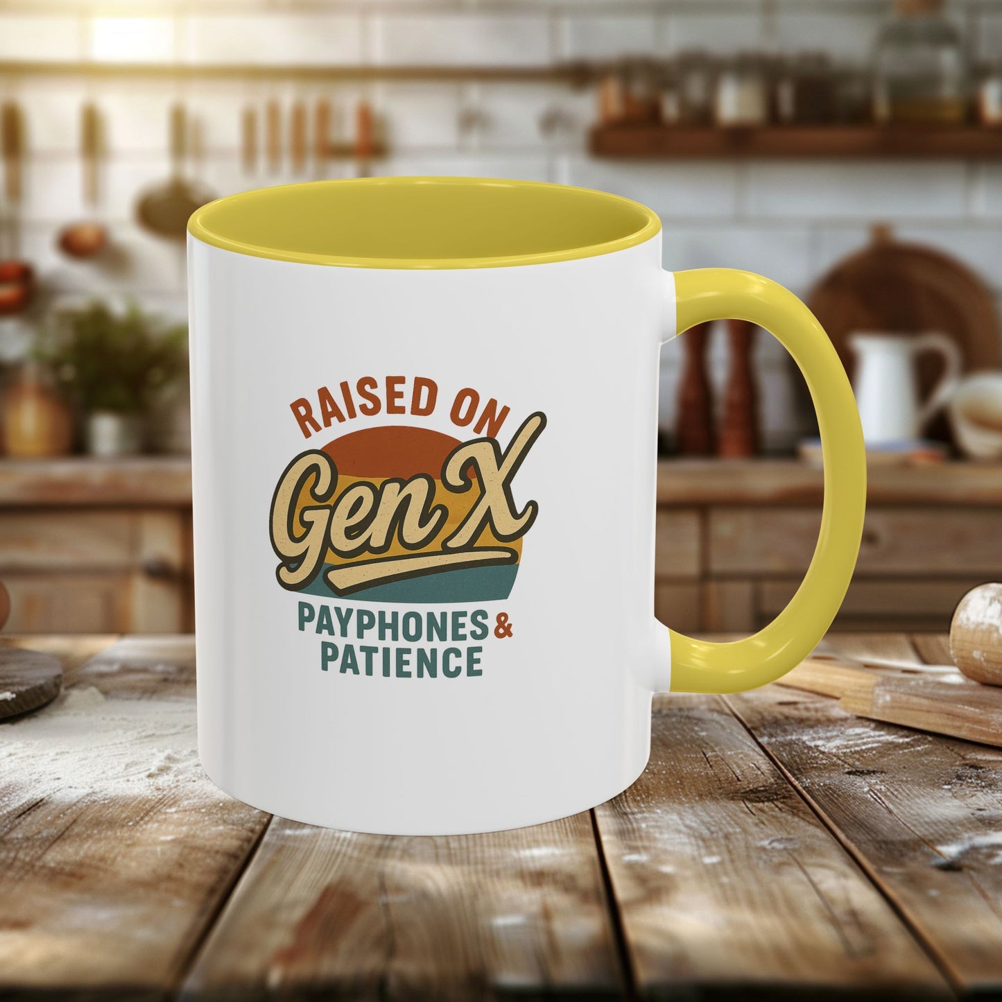 colorful 'raised on gen x' mug - perfect gift for nostalgic coffee lovers