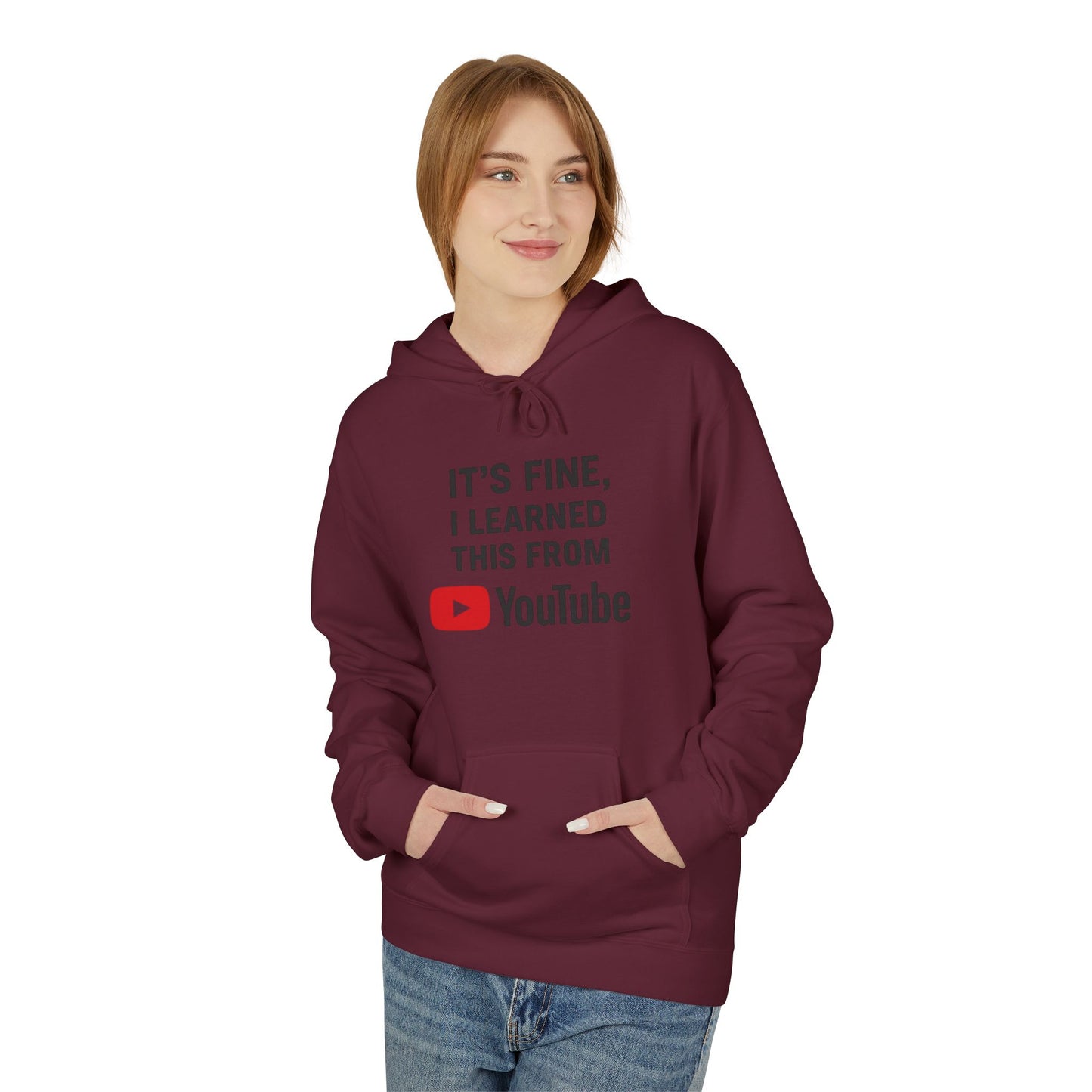 unisex softstyle hoodie - 'i learned this from youtube'