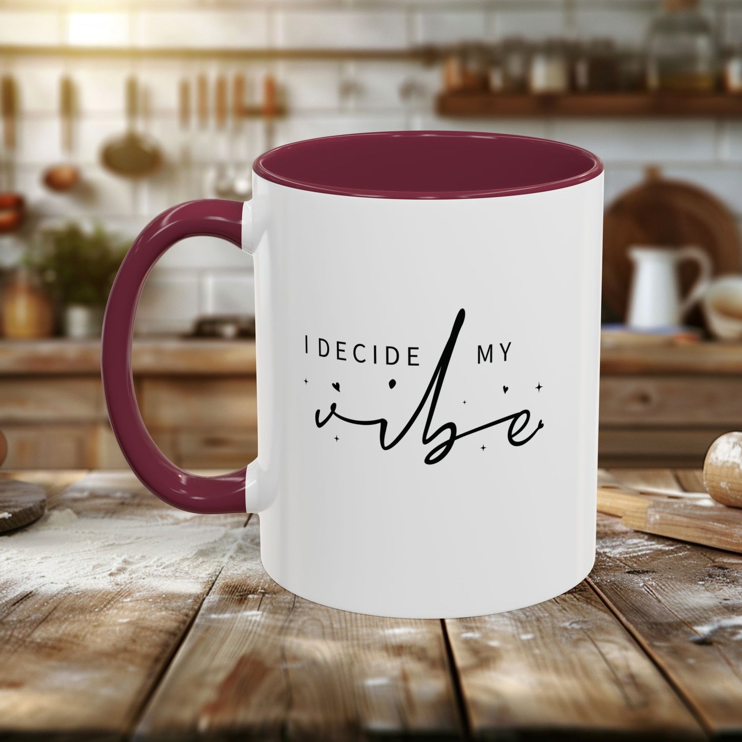 colorful mugs (11oz, 15oz) - i decide my vibe - confidence & control quote