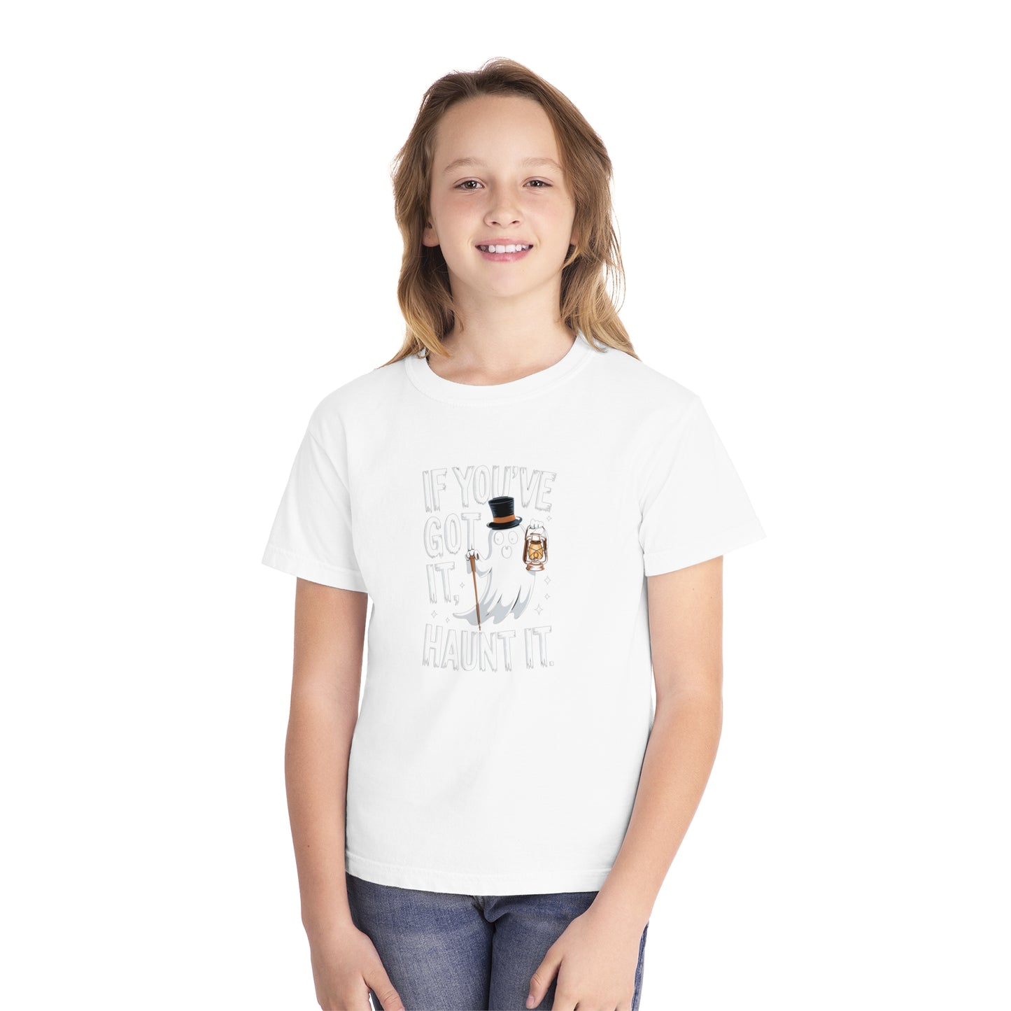 youth t-shirt, youth halloween t-shirt, if you've got it haunt it!