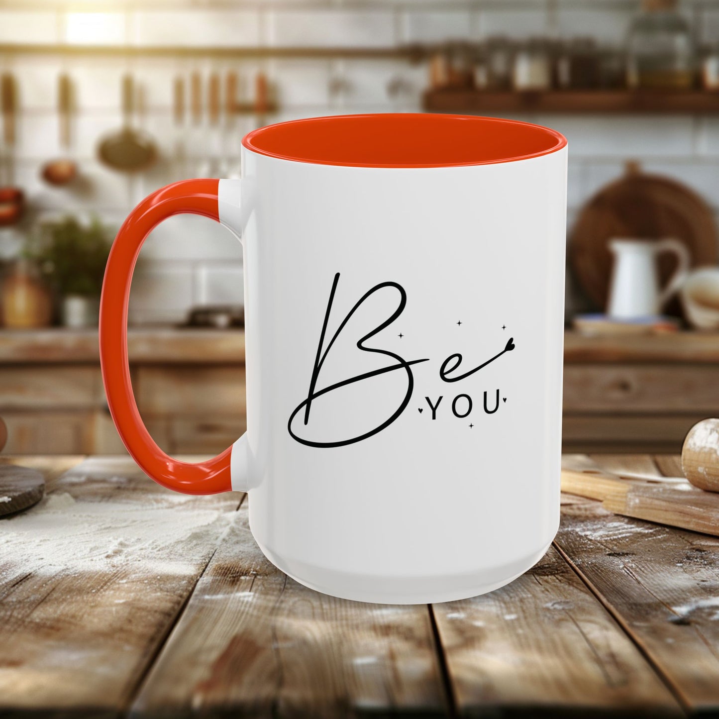 colorful mugs (11oz, 15oz) - be you - simple and powerful self-love quote