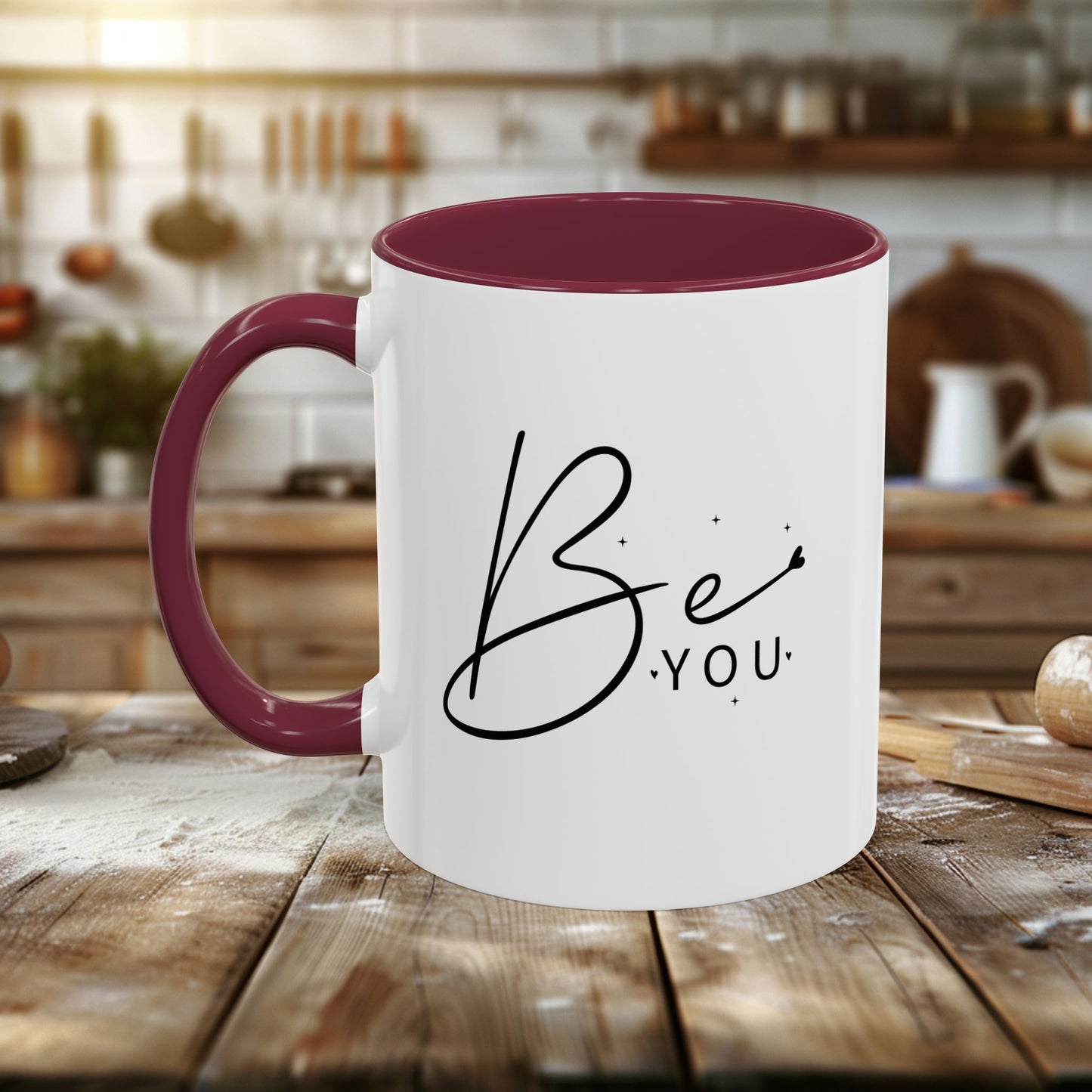 colorful mugs (11oz, 15oz) - be you - simple and powerful self-love quote