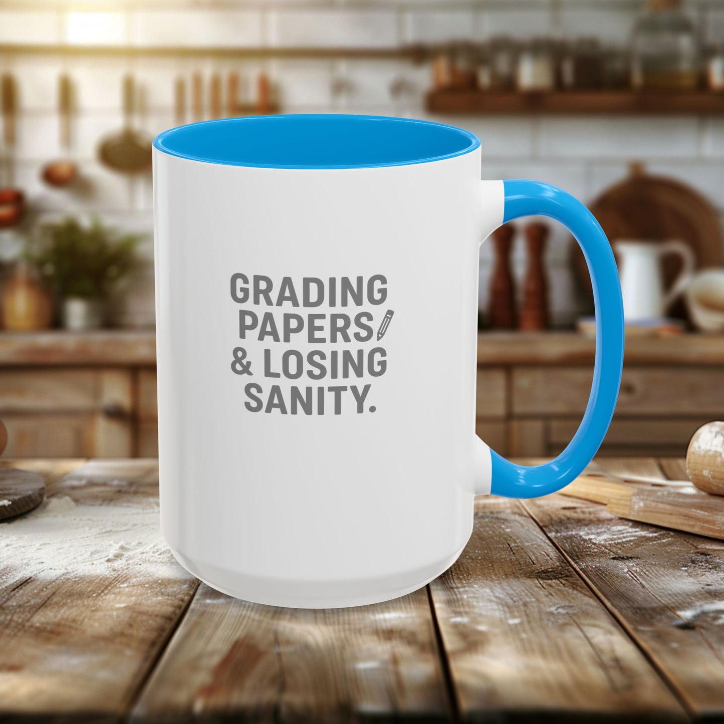 colorful grading papers & losing sanity mug – perfect gift for teachers. teachers with attitude.