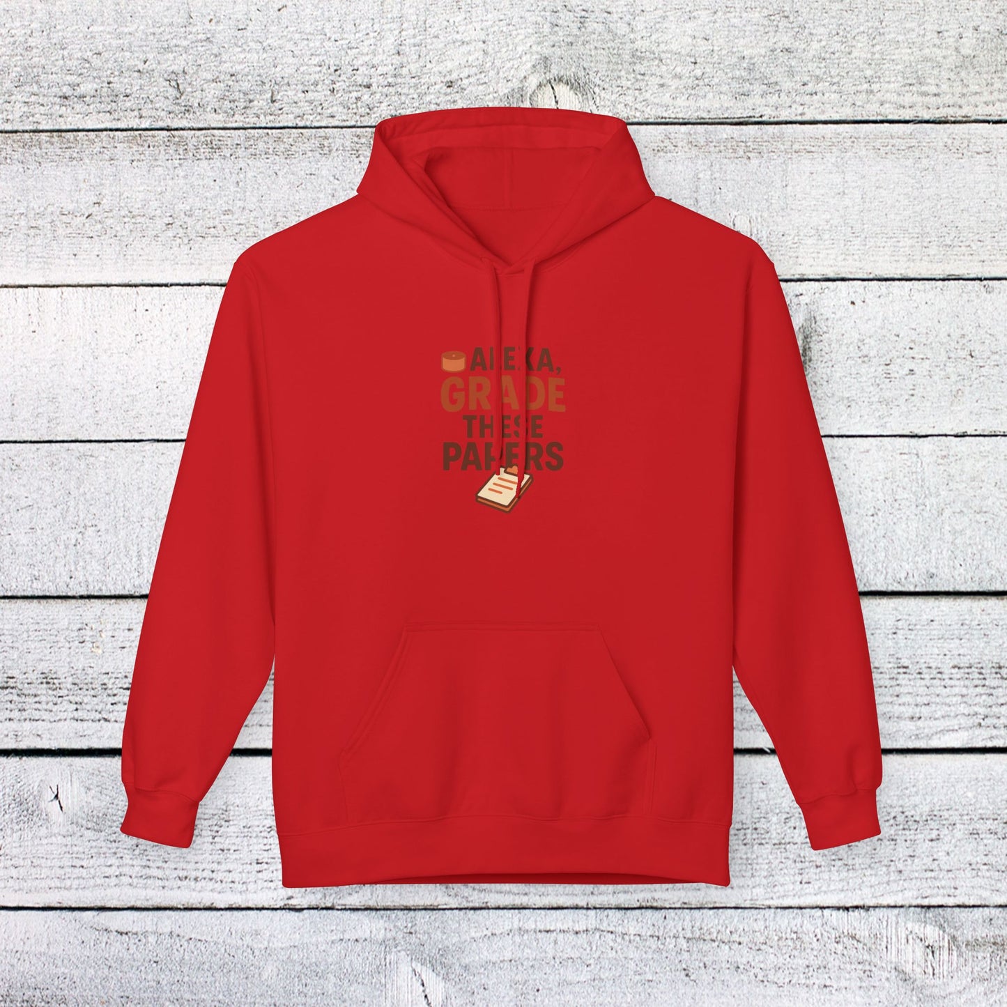 unisex softstyle hoodie - fun 'alexa, grade these papers' design. teachers with attitude.
