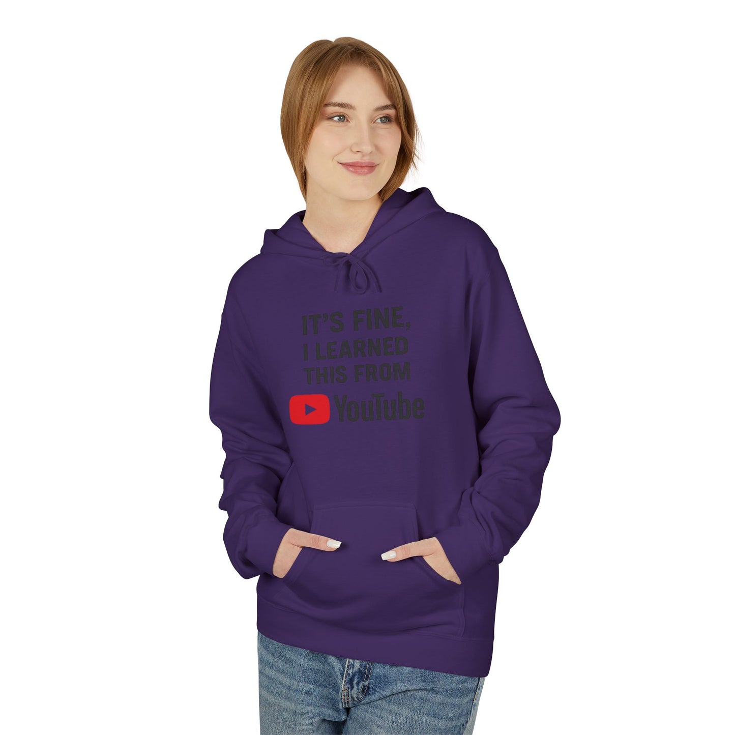unisex softstyle hoodie - 'i learned this from youtube'