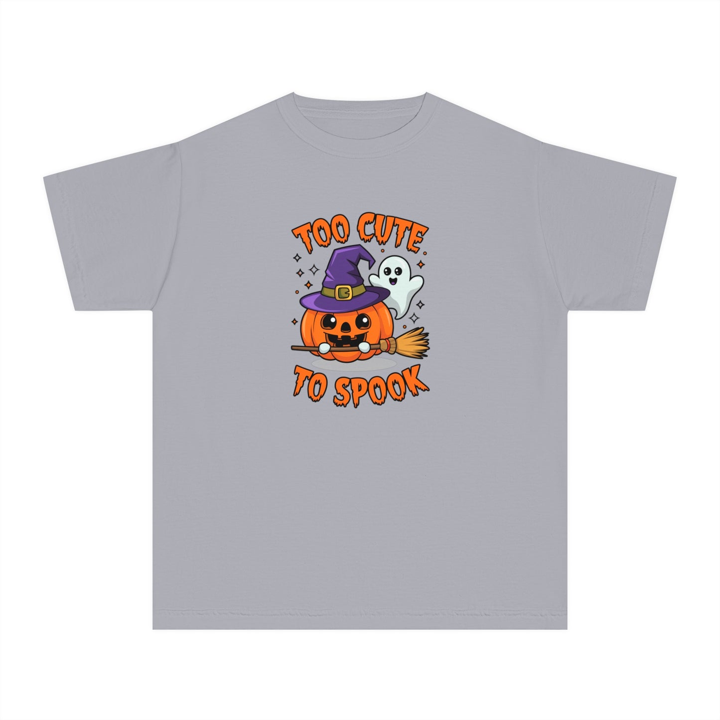 youth t-shirt, youth halloween t-shirt, too cute to spook!