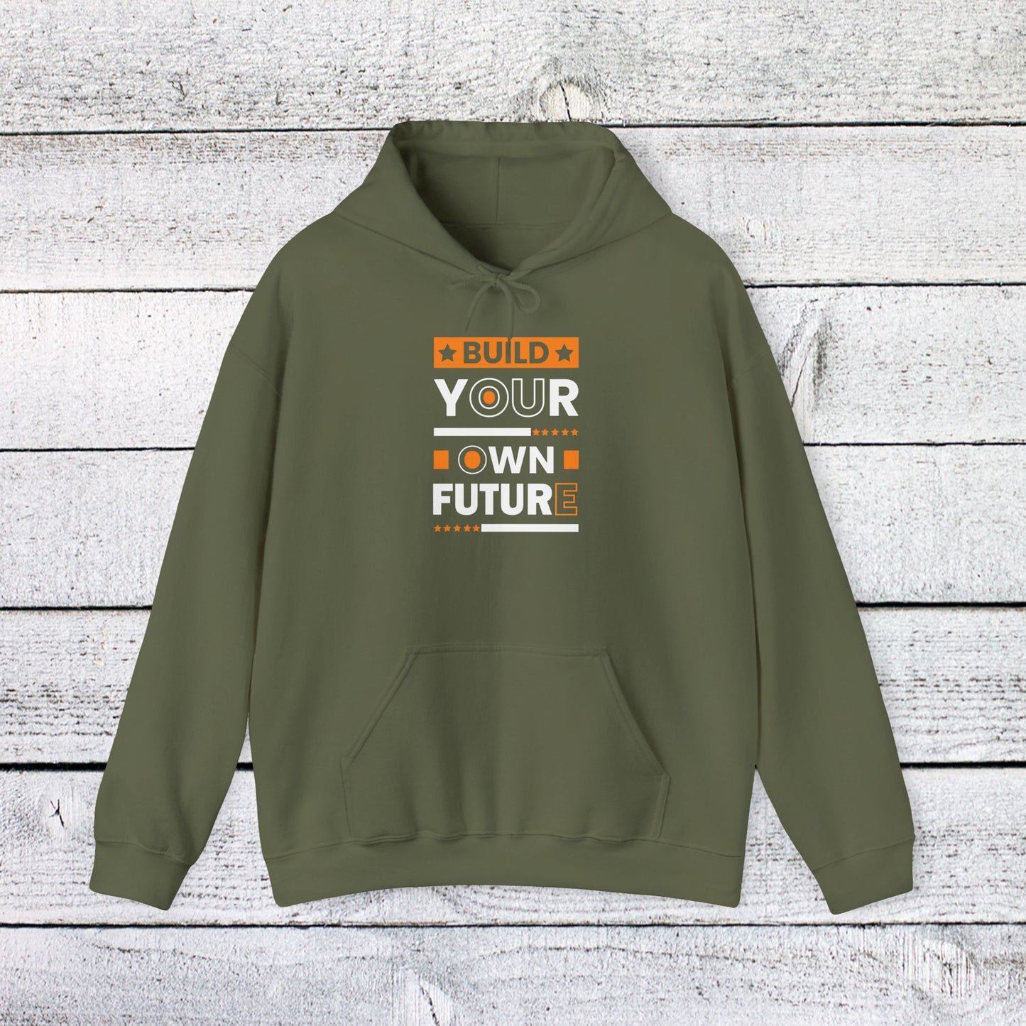 unisex heavy blend™ hooded sweatshirt - build your own future - empowerment message