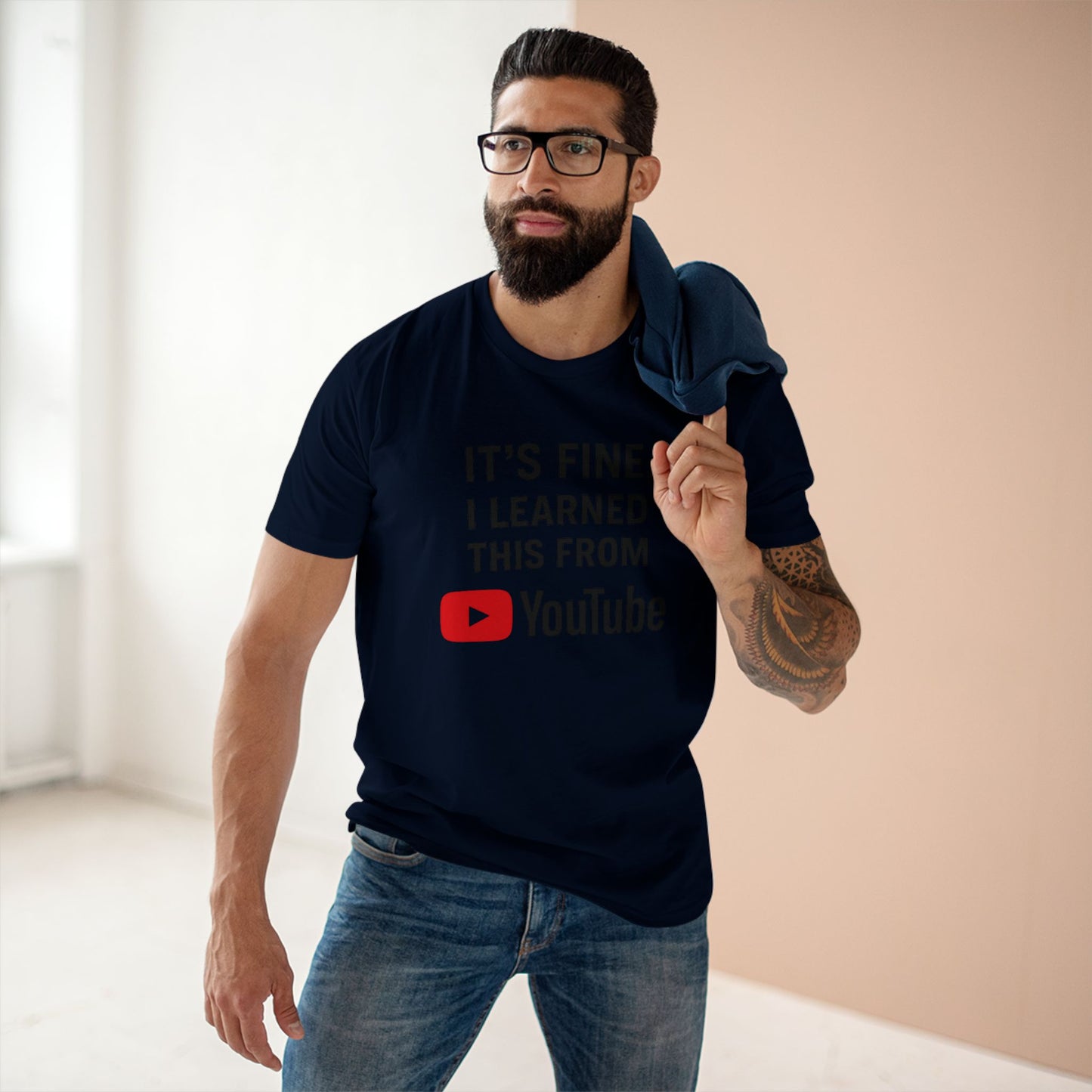 men's stable tee: it's fine, i learned this from youtube