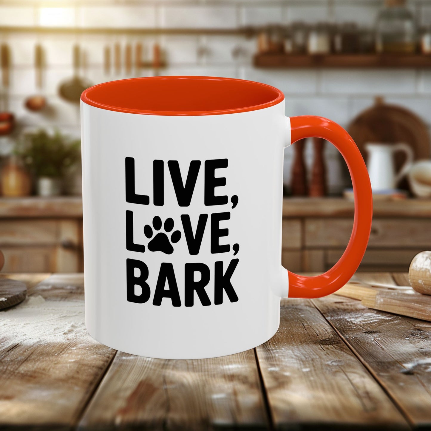 colorful mugs (11oz, 15oz) - live love bark | funny dog lover gift | cute pet quote design