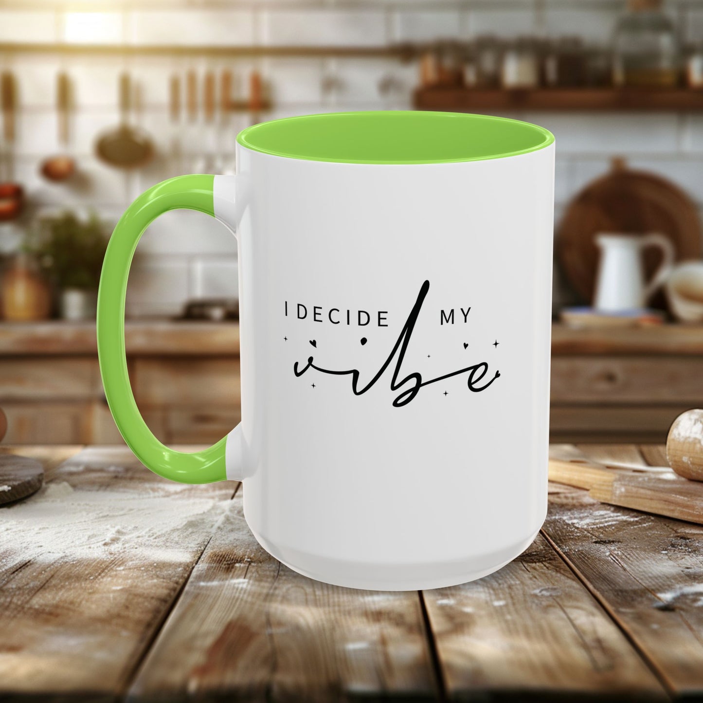colorful mugs (11oz, 15oz) - i decide my vibe - confidence & control quote