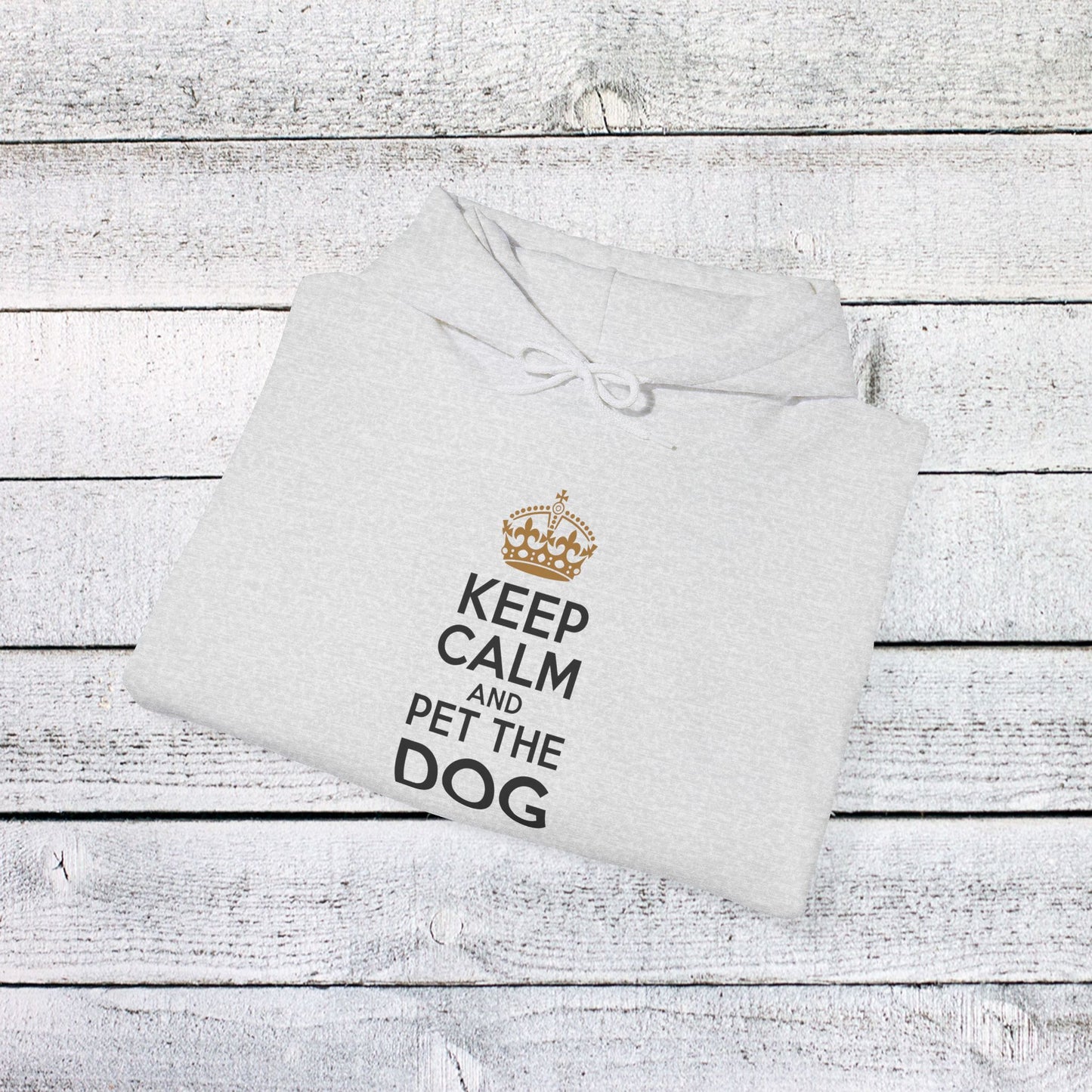 unisex heavy blend™ hooded sweatshirt - keep calm and pet the dog | funny dog lover gift | cute pet quote design