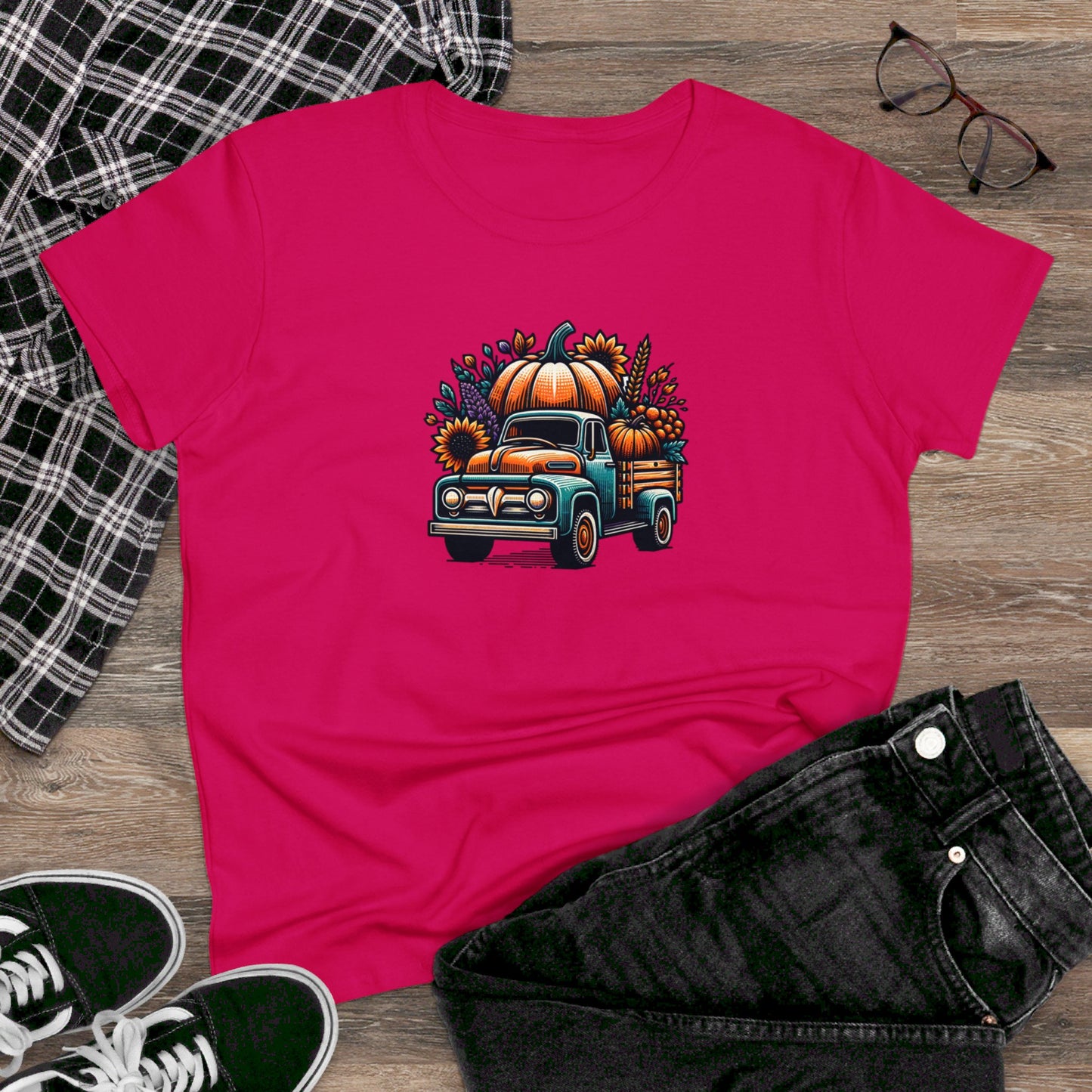 womens t-shirt - pumpkin truck!