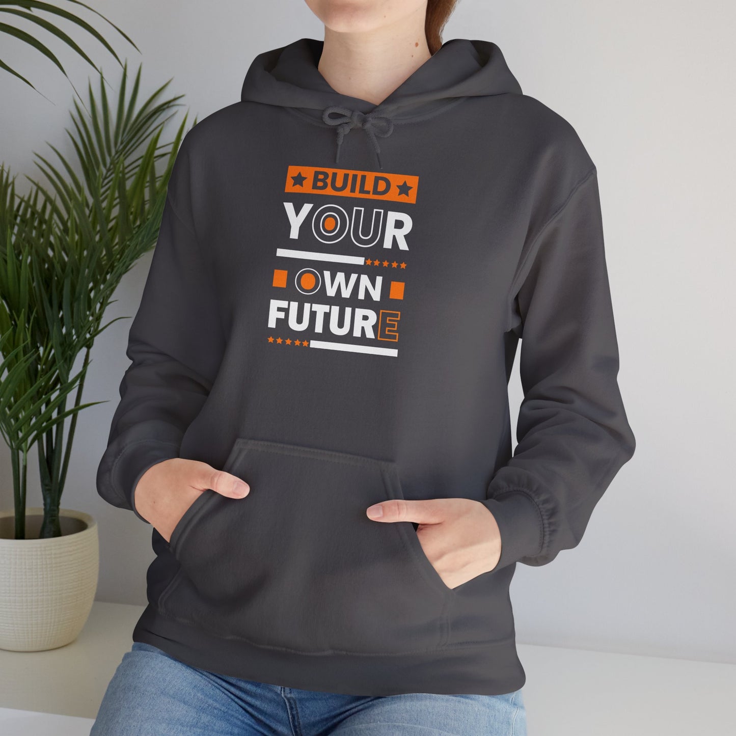 unisex heavy blend™ hooded sweatshirt - build your own future - empowerment message