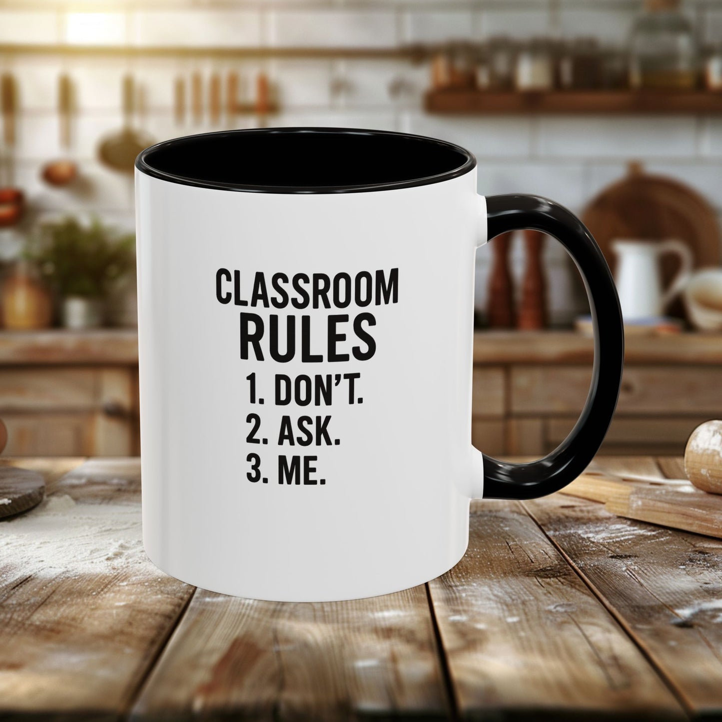 colorful classroom rules mug - perfect for teachers and students. teachers with attitude.