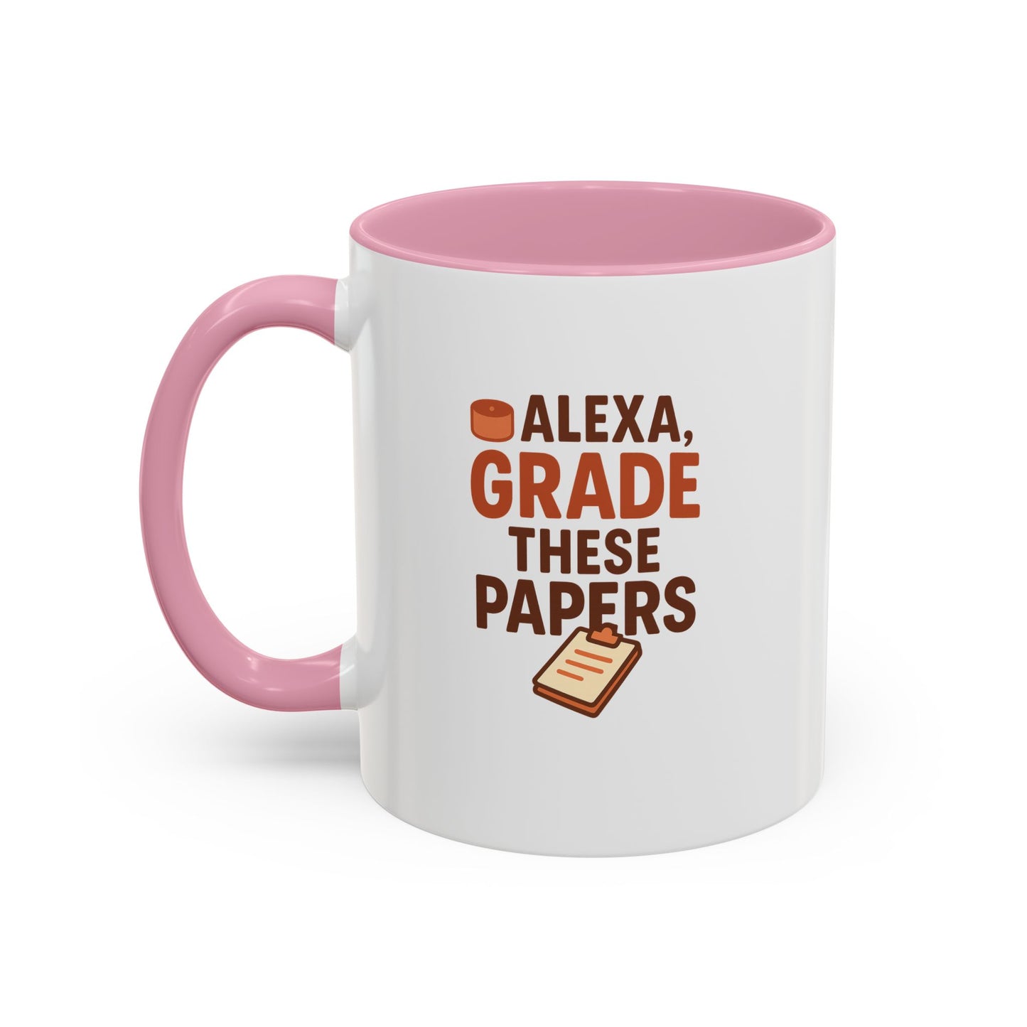 funny coffee mug - 'alexa, grade these papers' - colorful ceramic cup for teachers and students. teachers with attitude.