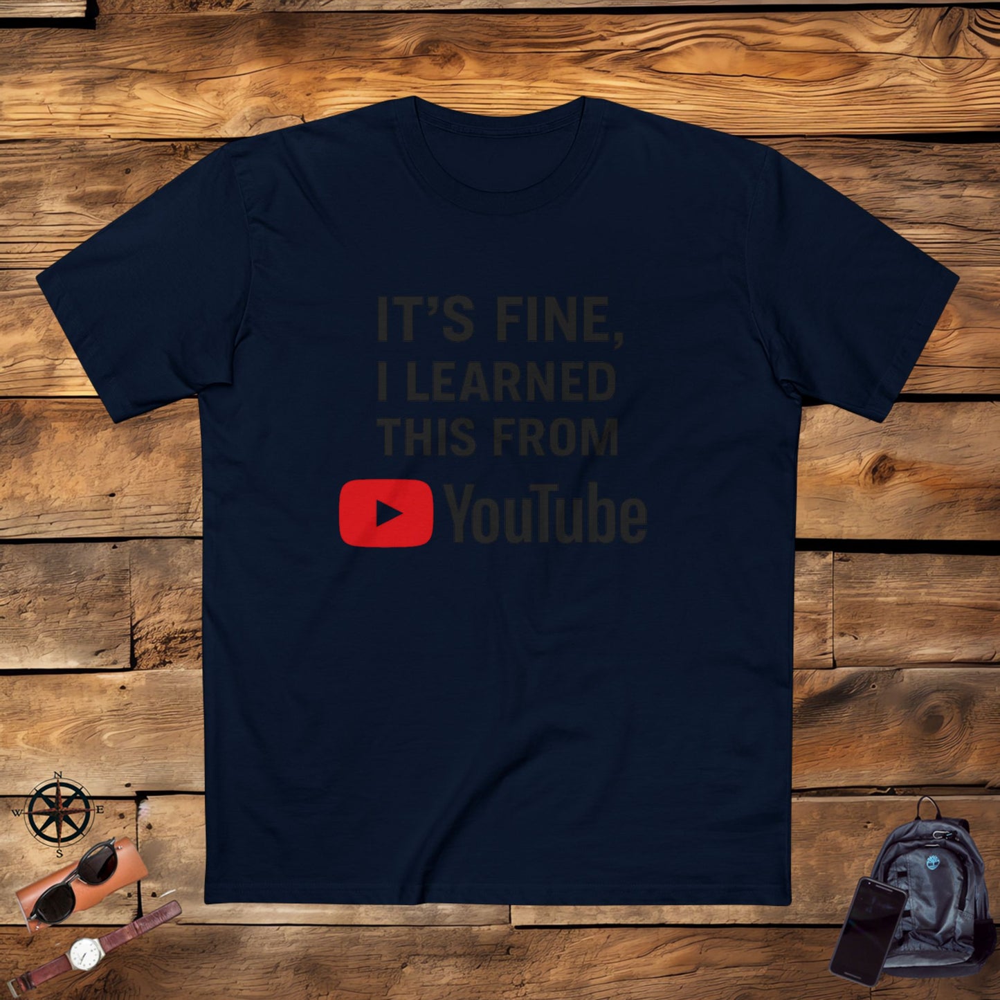 men's stable tee: it's fine, i learned this from youtube