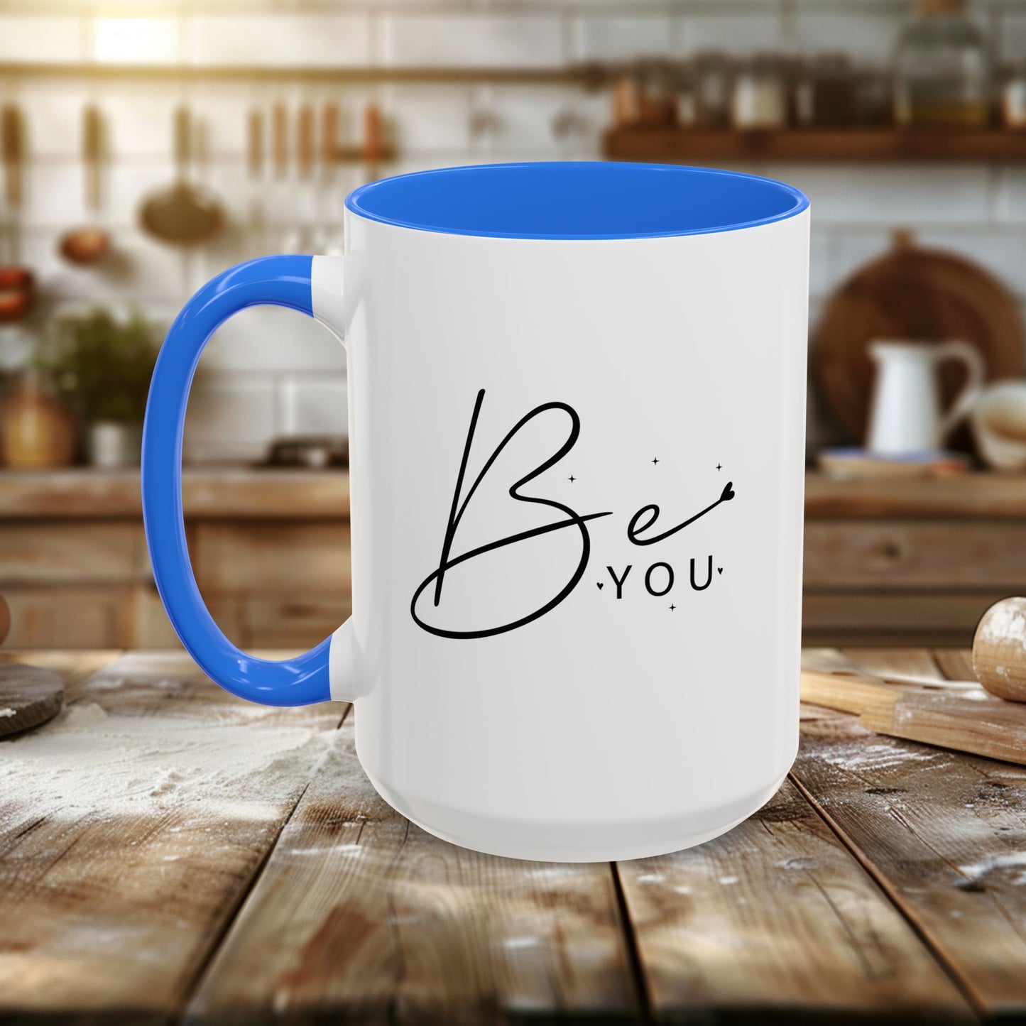 colorful mugs (11oz, 15oz) - be you - simple and powerful self-love quote