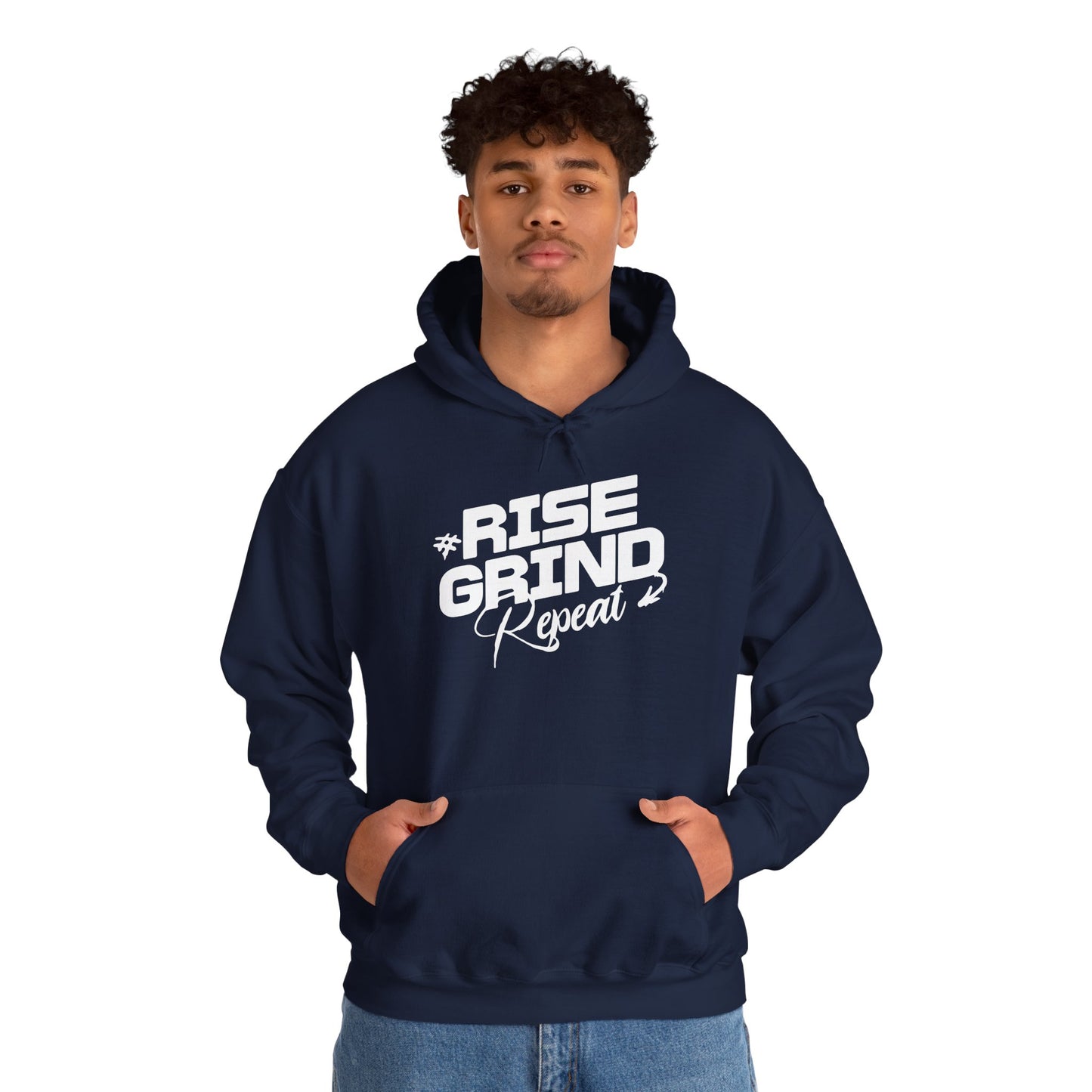 unisex heavy blend™ hooded sweatshirt - rise, grind, repeat - hustle daily motivation