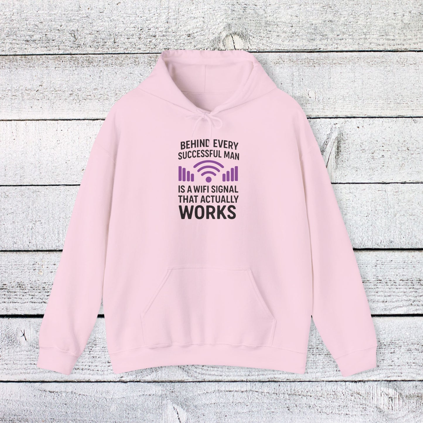 unisex heavy blend™ hooded sweatshirt - behind every successful man is a wifi signal that works