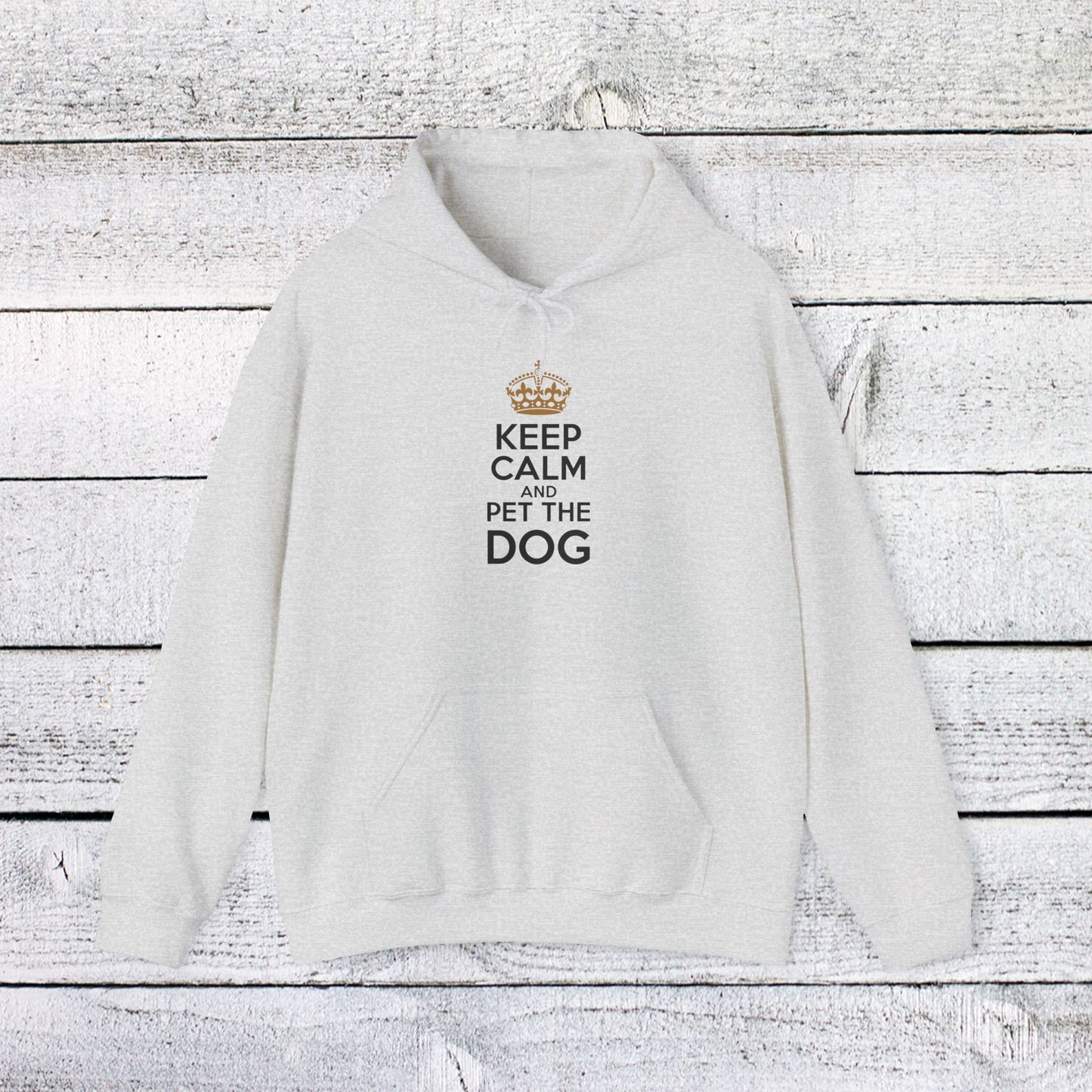 unisex heavy blend™ hooded sweatshirt - keep calm and pet the dog | funny dog lover gift | cute pet quote design