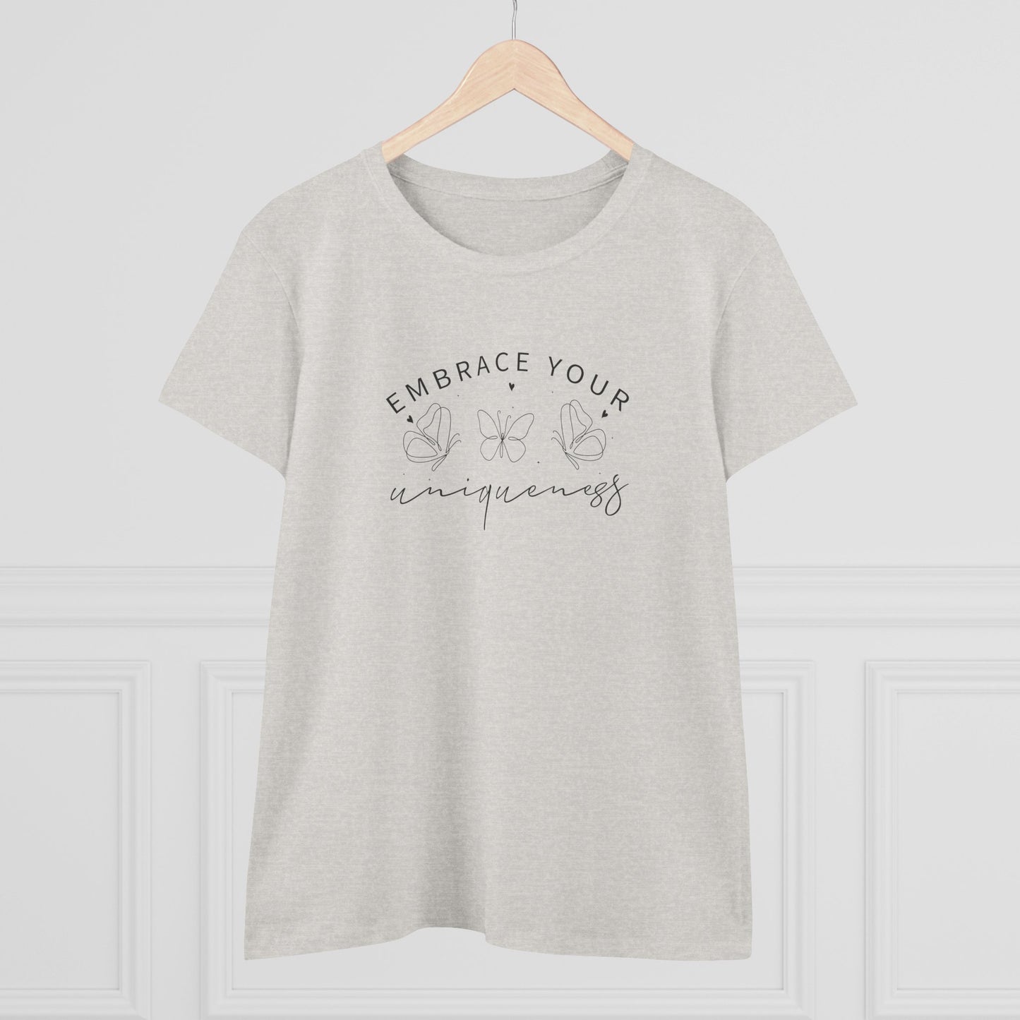 women's midweight cotton tee - embrace your uniqueness - individuality affirmation