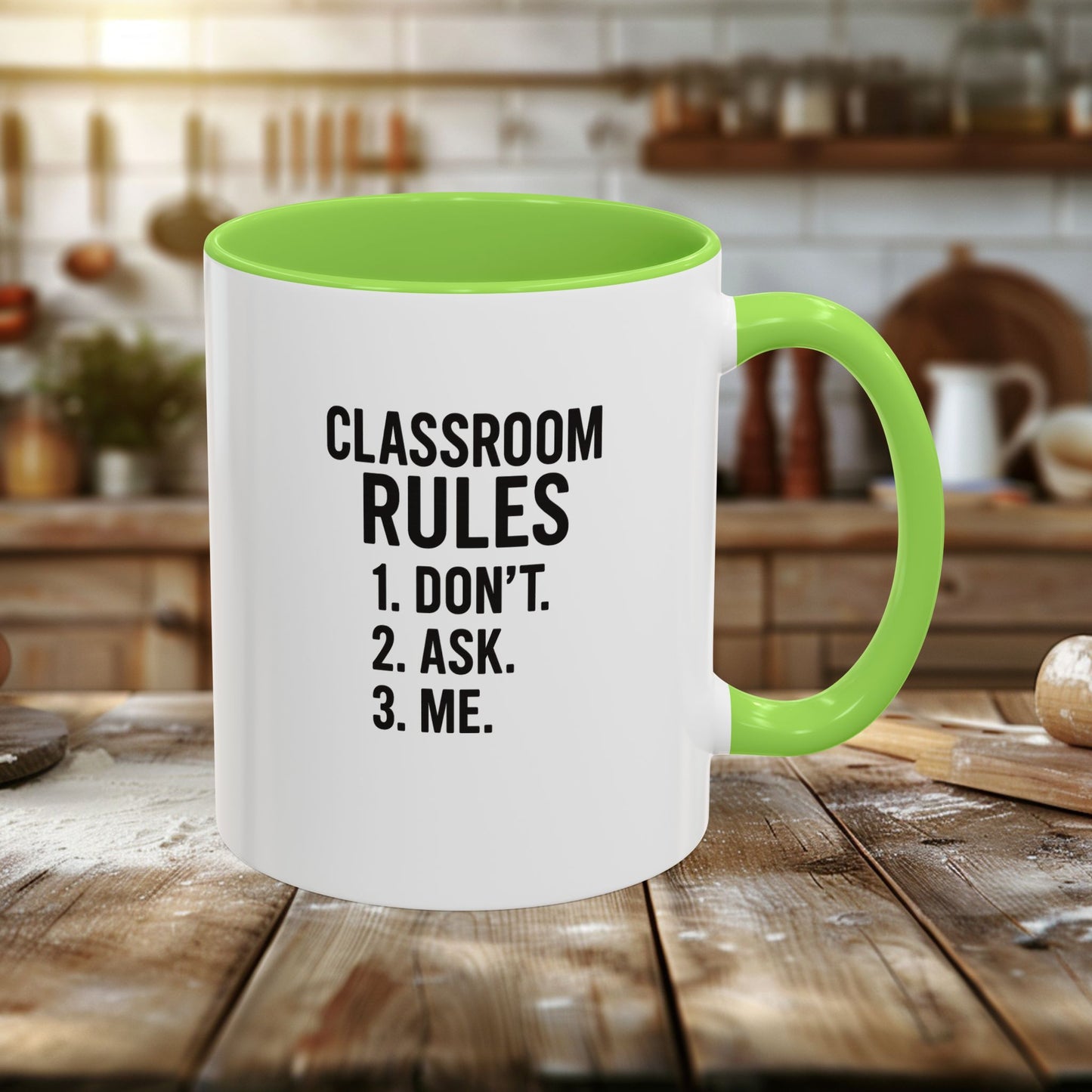 colorful classroom rules mug - perfect for teachers and students. teachers with attitude.