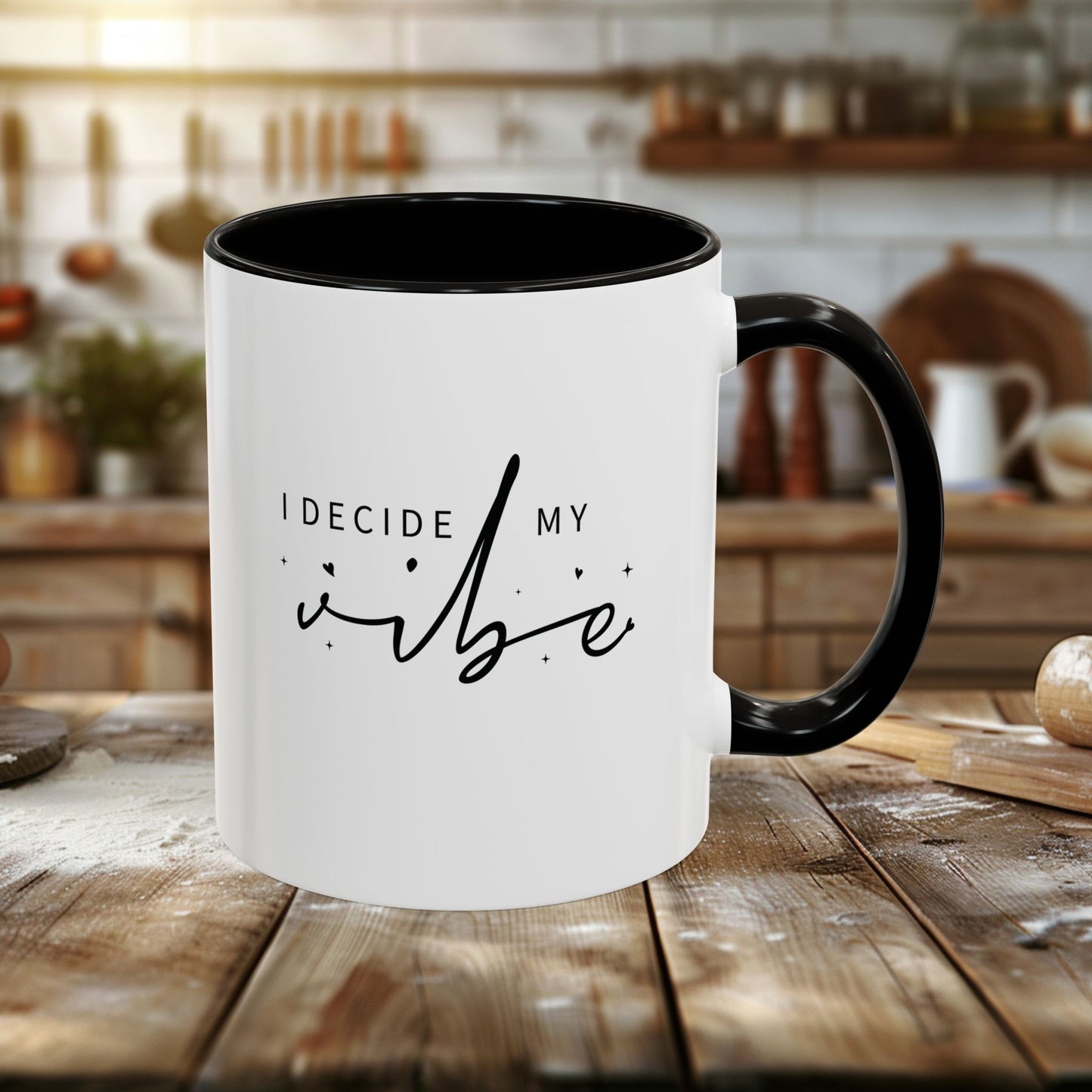 colorful mugs (11oz, 15oz) - i decide my vibe - confidence & control quote