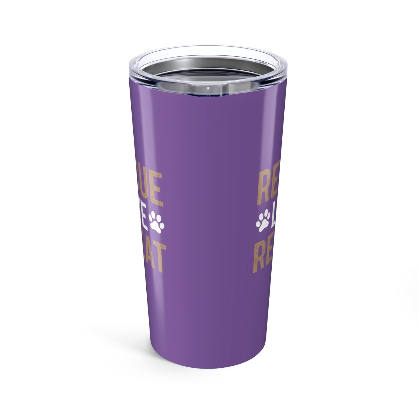 tumbler 20oz - rescue love repeat | funny dog lover gift | cute pet quote design