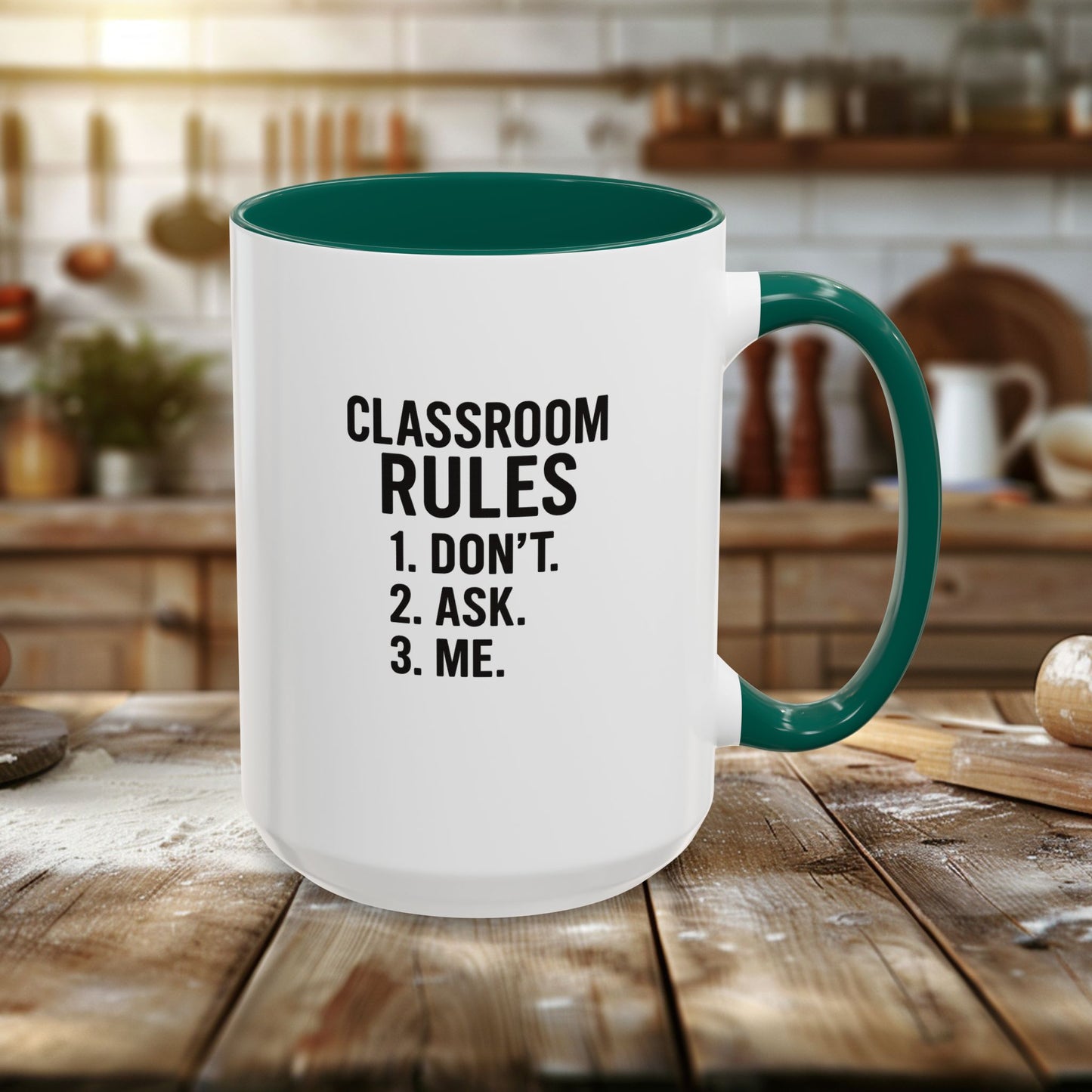 colorful classroom rules mug - perfect for teachers and students. teachers with attitude.
