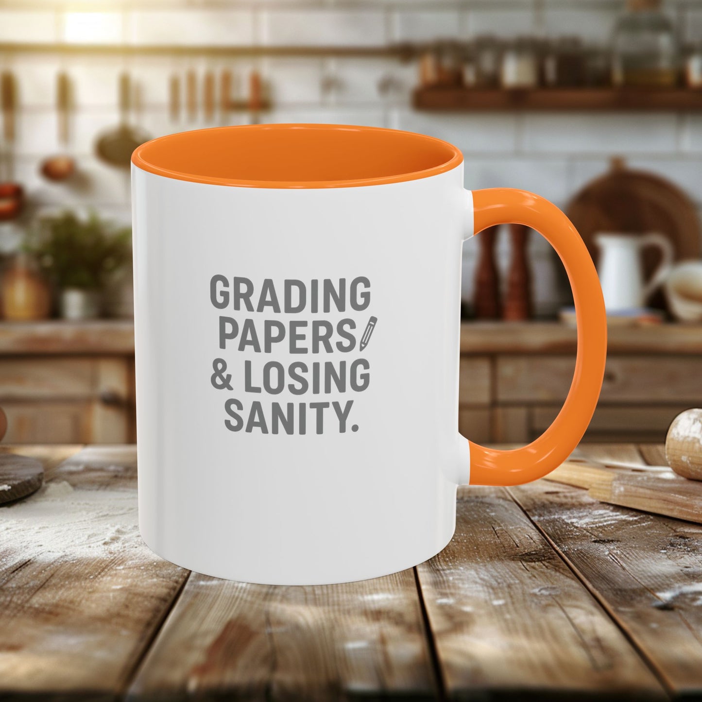 colorful grading papers & losing sanity mug – perfect gift for teachers. teachers with attitude.