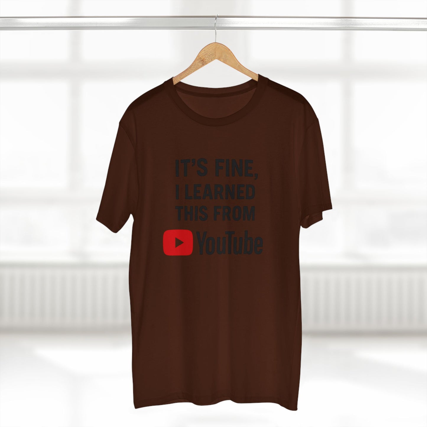 men's stable tee: it's fine, i learned this from youtube